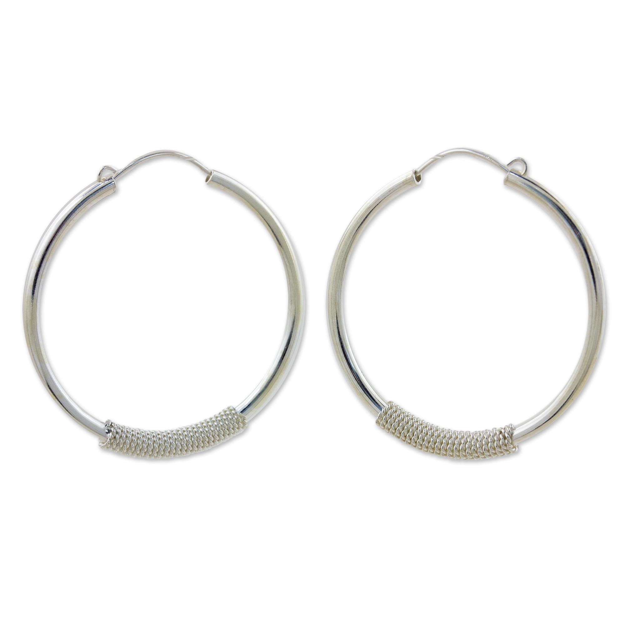 Premium Loop the Hoop Sterling Silver Earrings - Timeless Elegance