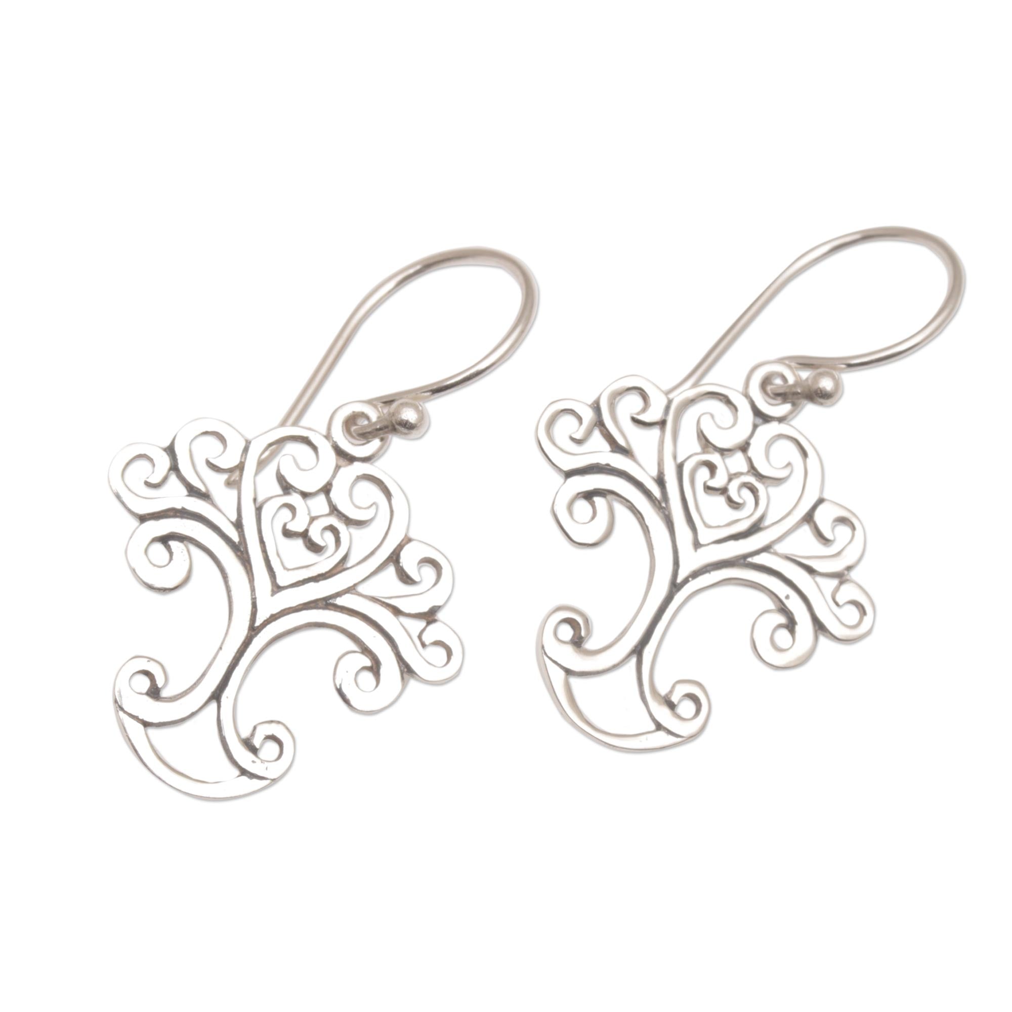 Premium Handmade Sterling Silver Tree Earrings - Modern Rustic Design