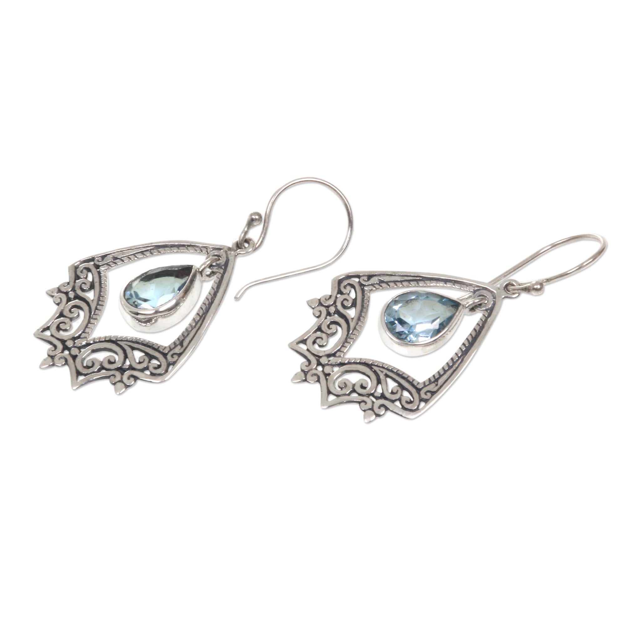 Premium Blue Topaz Sterling Silver Earrings - Ultimate Elegance