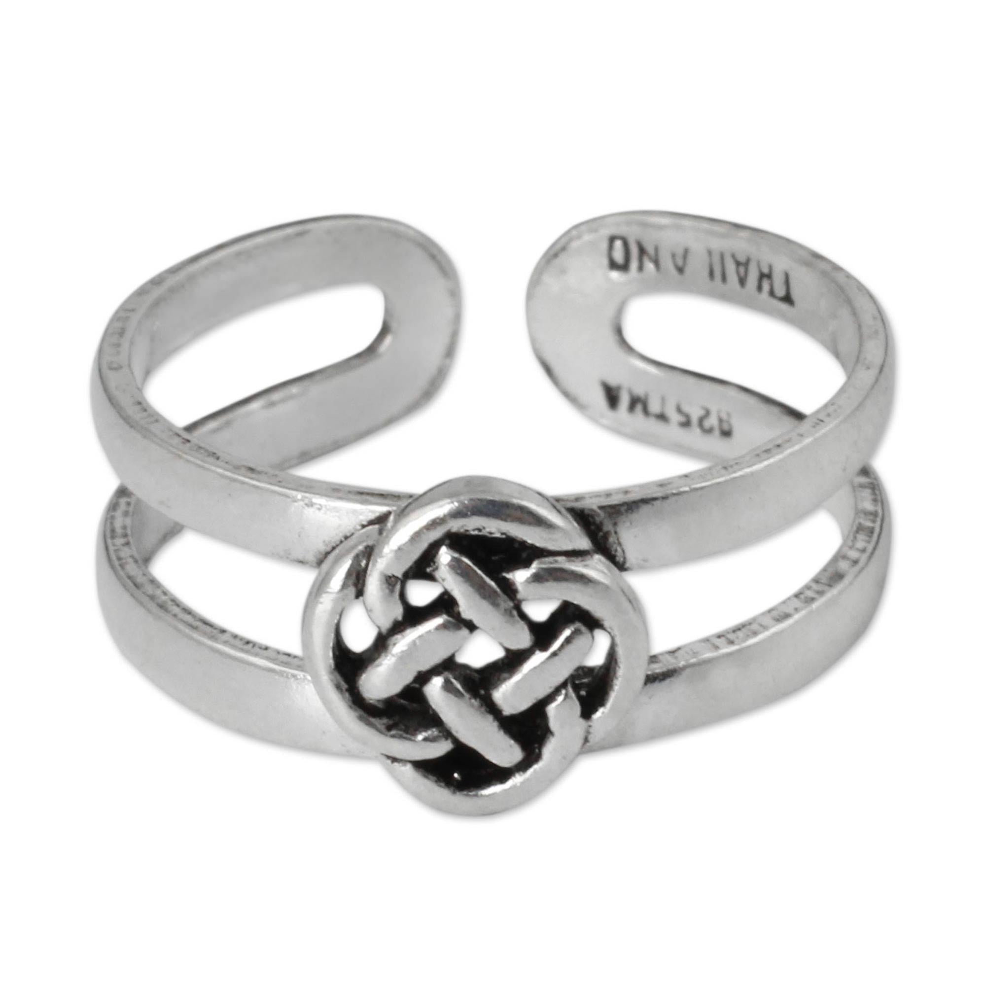 Premium Mandarin Walk Lucky Knot Toe Ring - Sterling Silver Artisan Jewelry