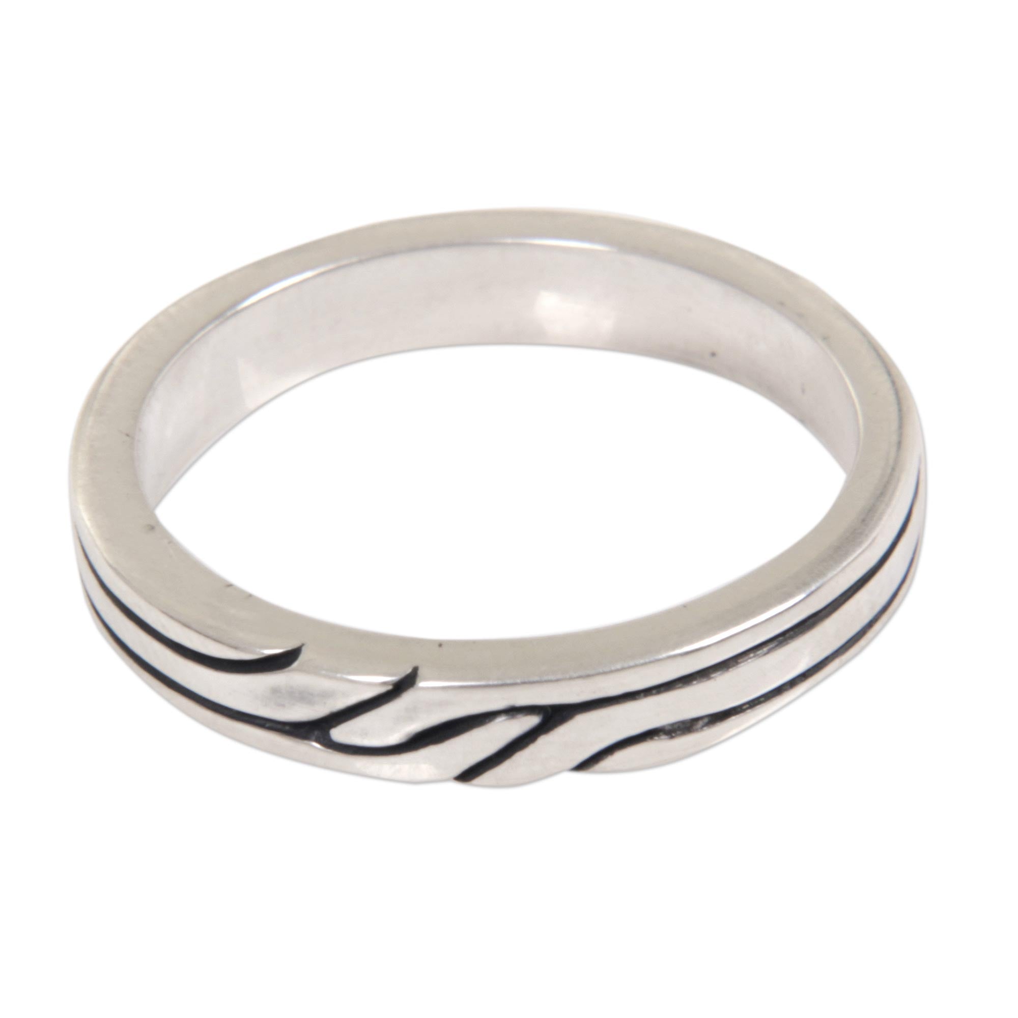 Premium Minimalist Sterling Silver Band Ring - Handcrafted Balinese Design