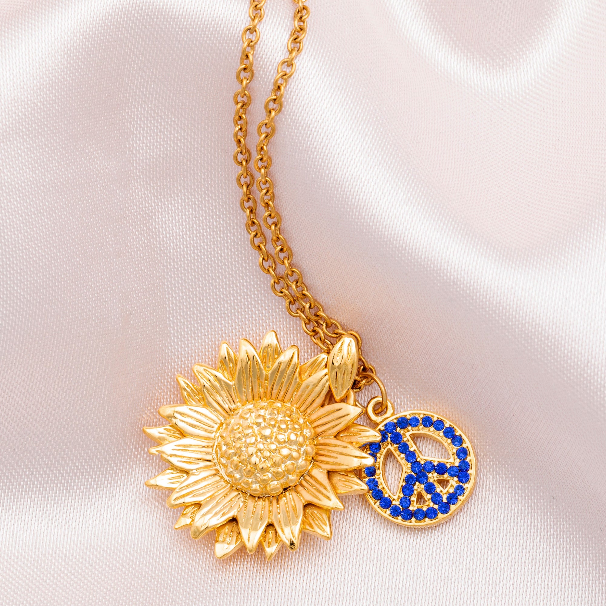 Premium Peace for Ukraine Gold-Plated Necklace - Symbol of Hope & Support