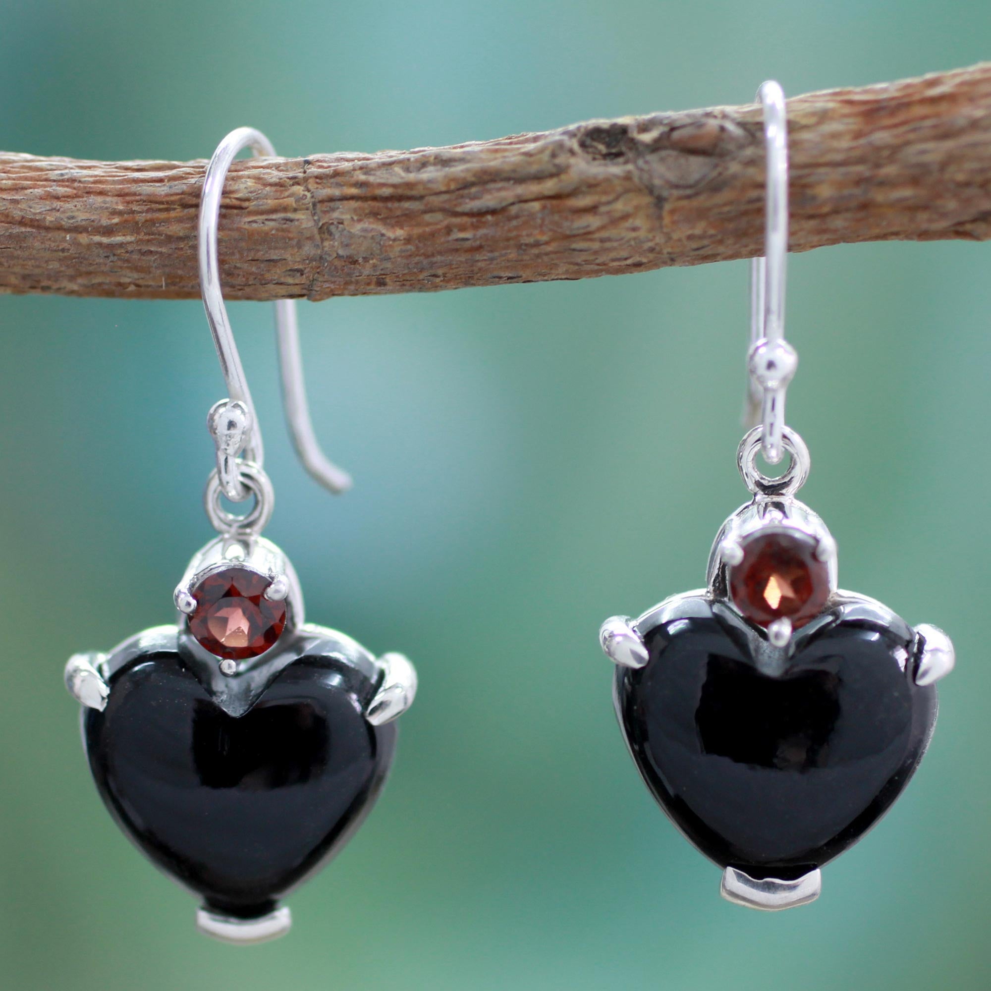 Premium Gothic Love Sterling Silver Earrings - Handmade Elegance