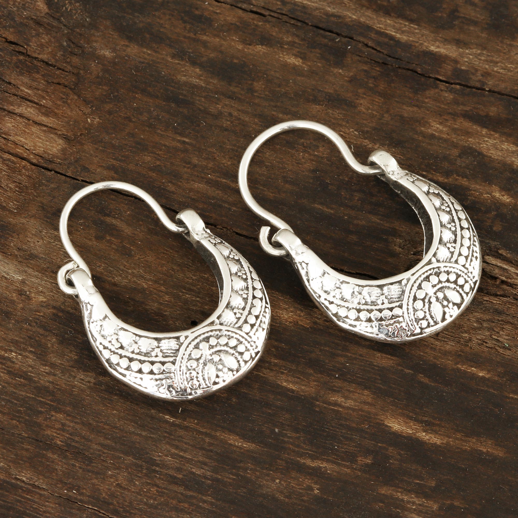 Premium Mystic Cradle Hoop Earrings - Handcrafted Sterling Silver Jewelry