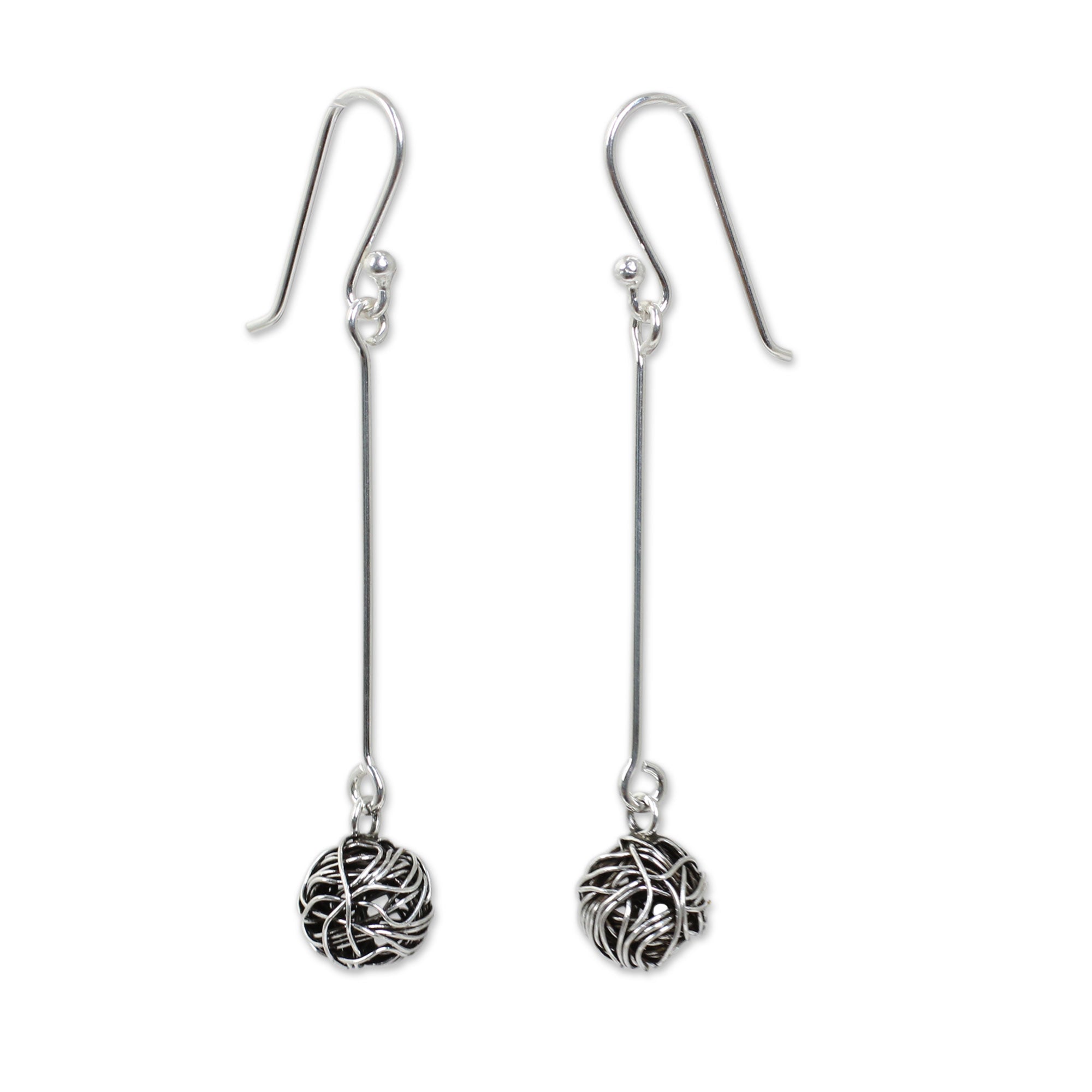 Premium Tangle Sterling Silver Dangle Earrings - Handmade Artisan Jewelry