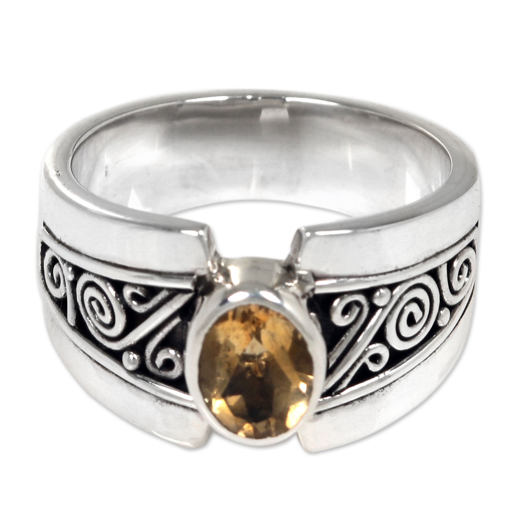 Premium Yellow Karma Citrine Silver Ring - Ultimate Elegance