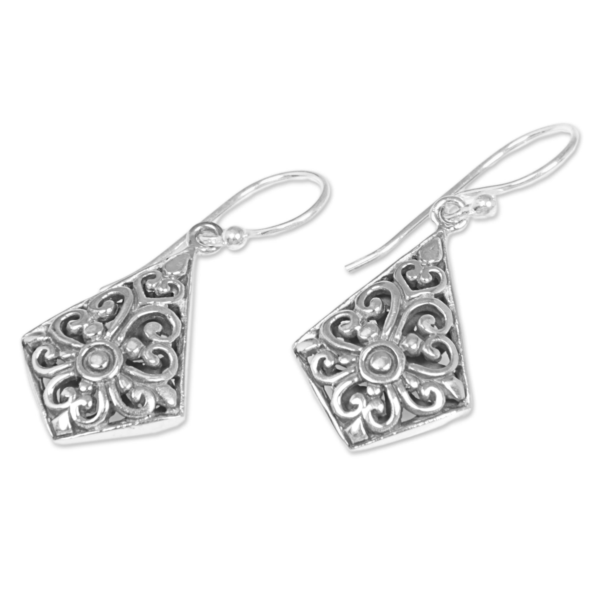 Premium Bali Kites Sterling Silver Dangle Earrings - Handcrafted in Indonesia