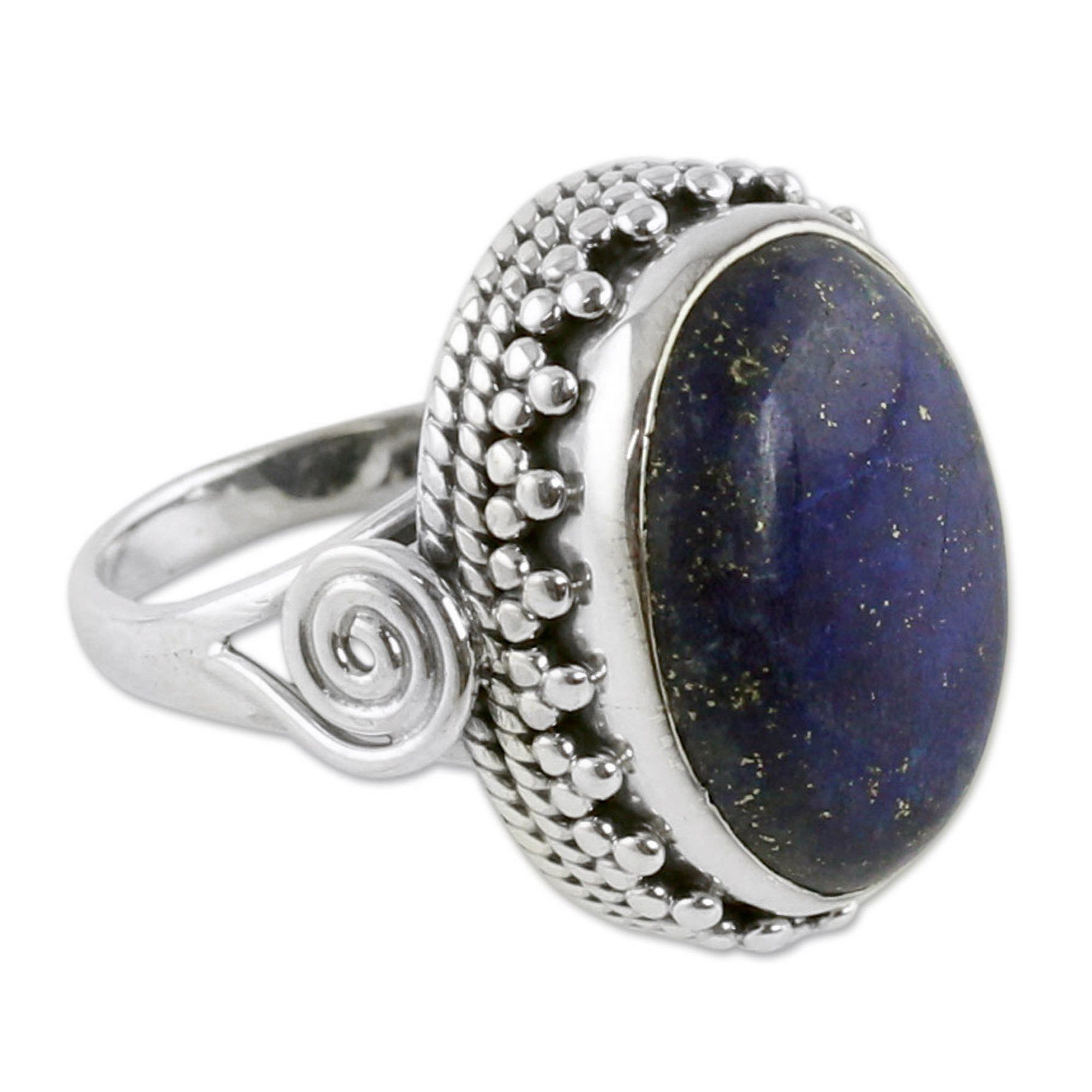 Premium Handcrafted Lapis Lazuli & Sterling Silver Cocktail Ring