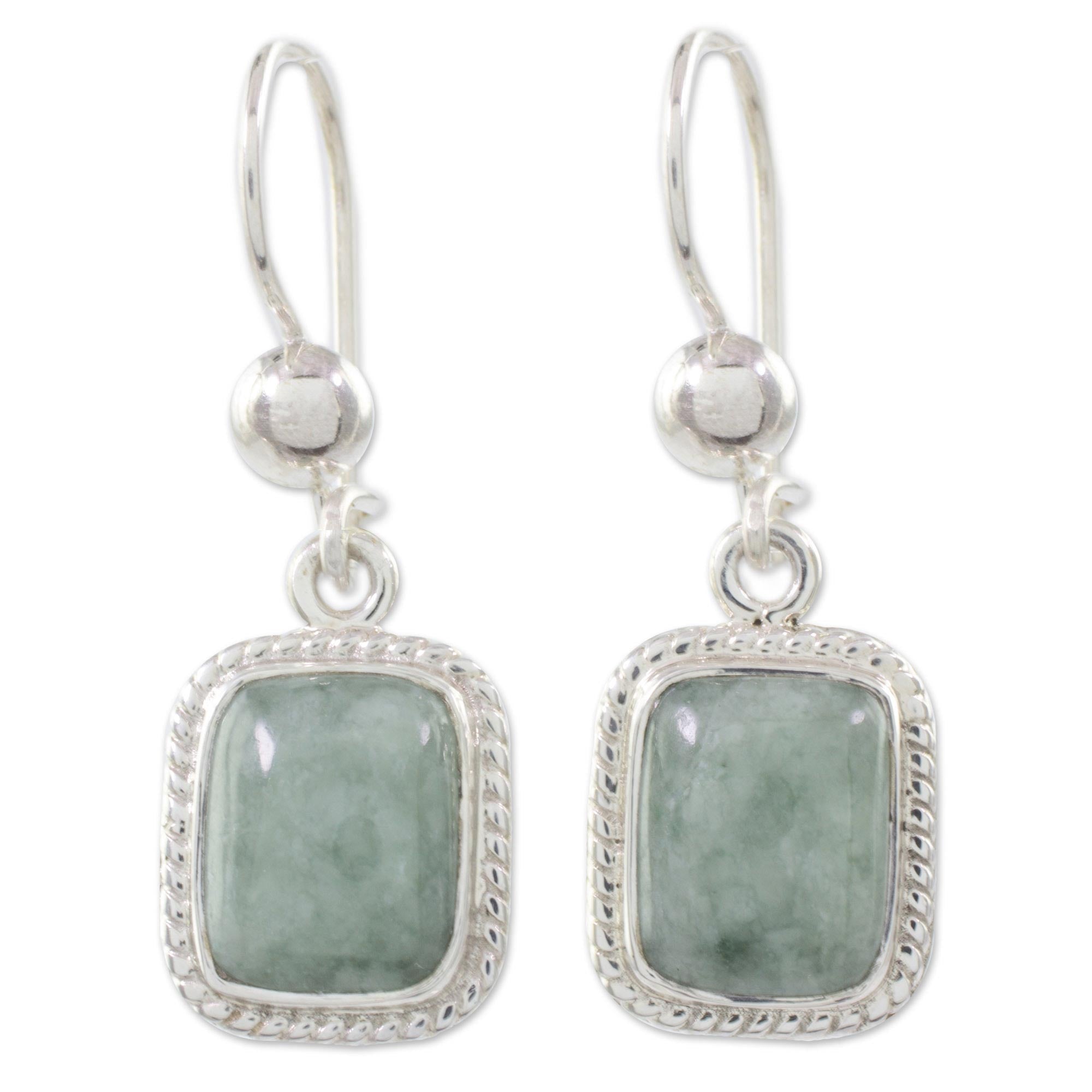 Premium Life Divine Guatemalan Green Jade Earrings – Handcrafted Sterling Silver Jewelry