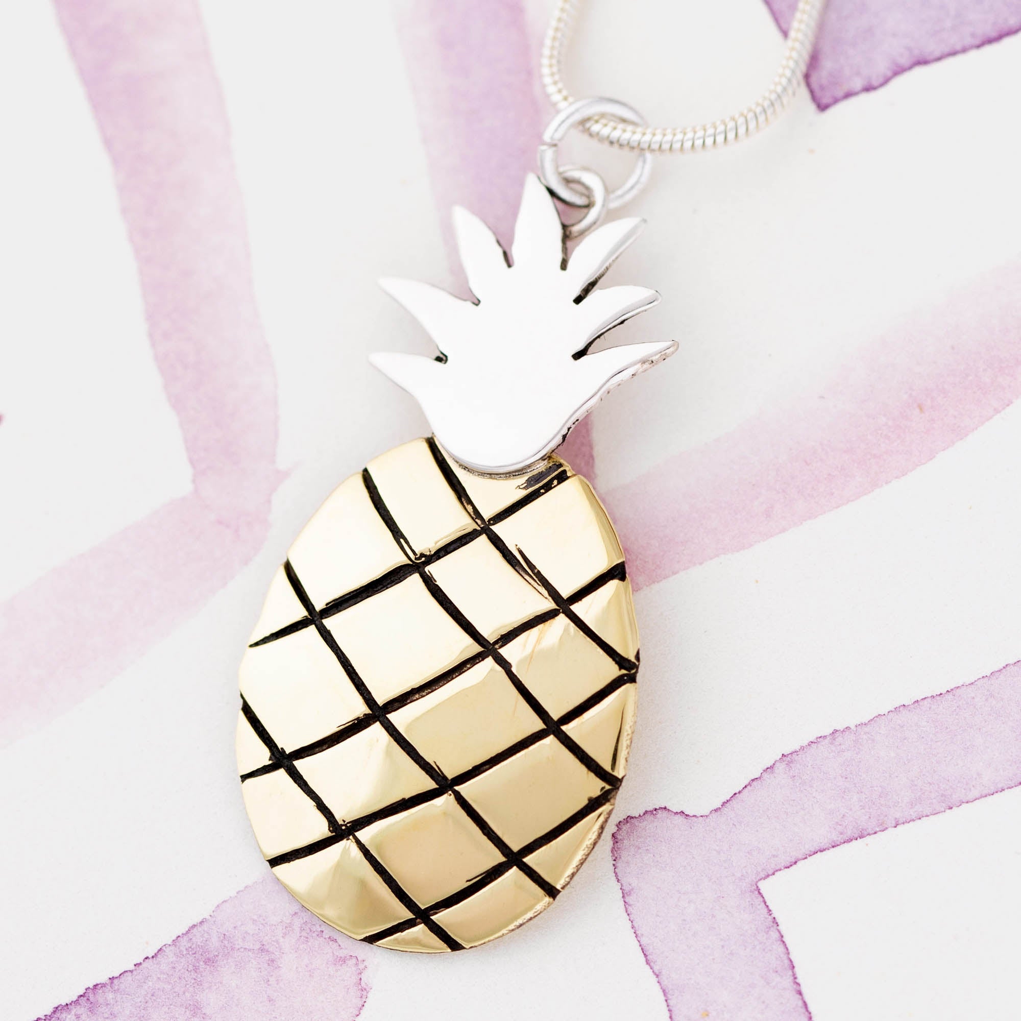 Premium Tropical Pineapple Pendant Necklace - Handmade in Mexico