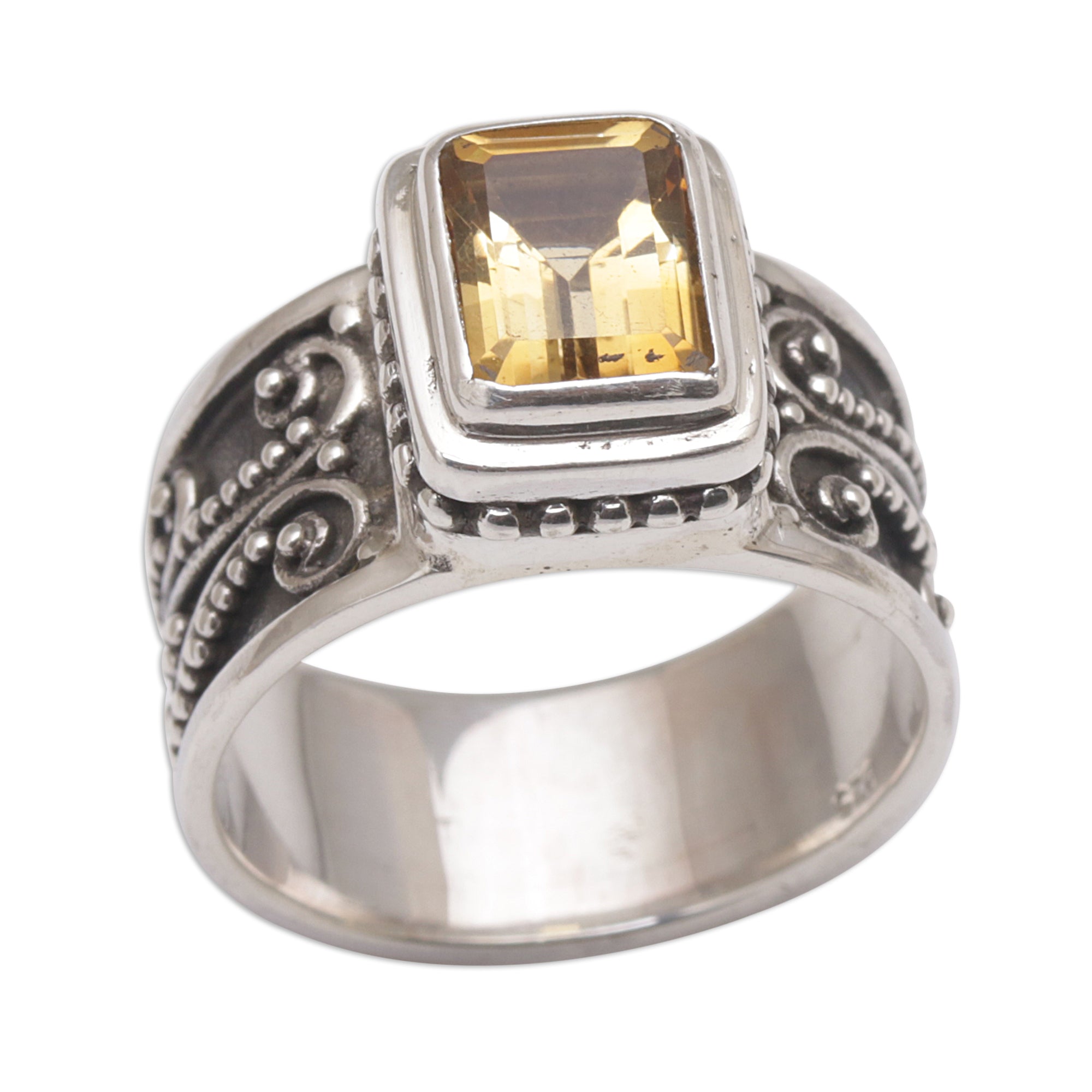 Premium Handmade 925 Sterling Silver Yellow Citrine Cocktail Ring - Artisan Crafted