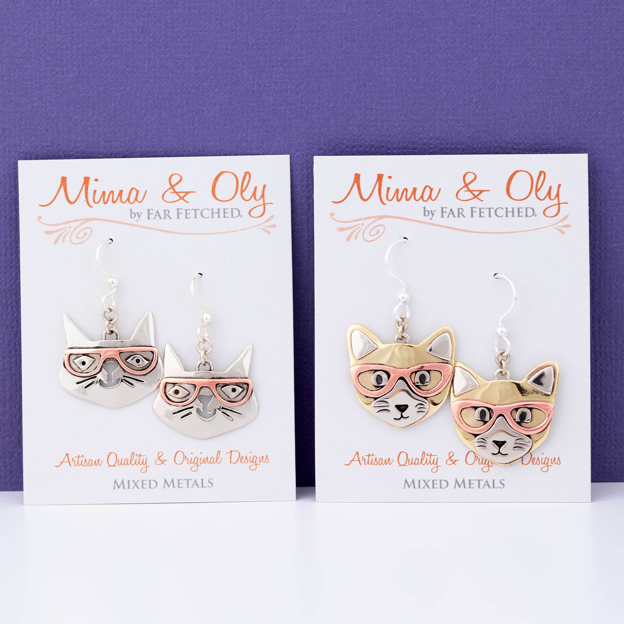 Premium Reading Pets Mixed Metal Dangle Earrings