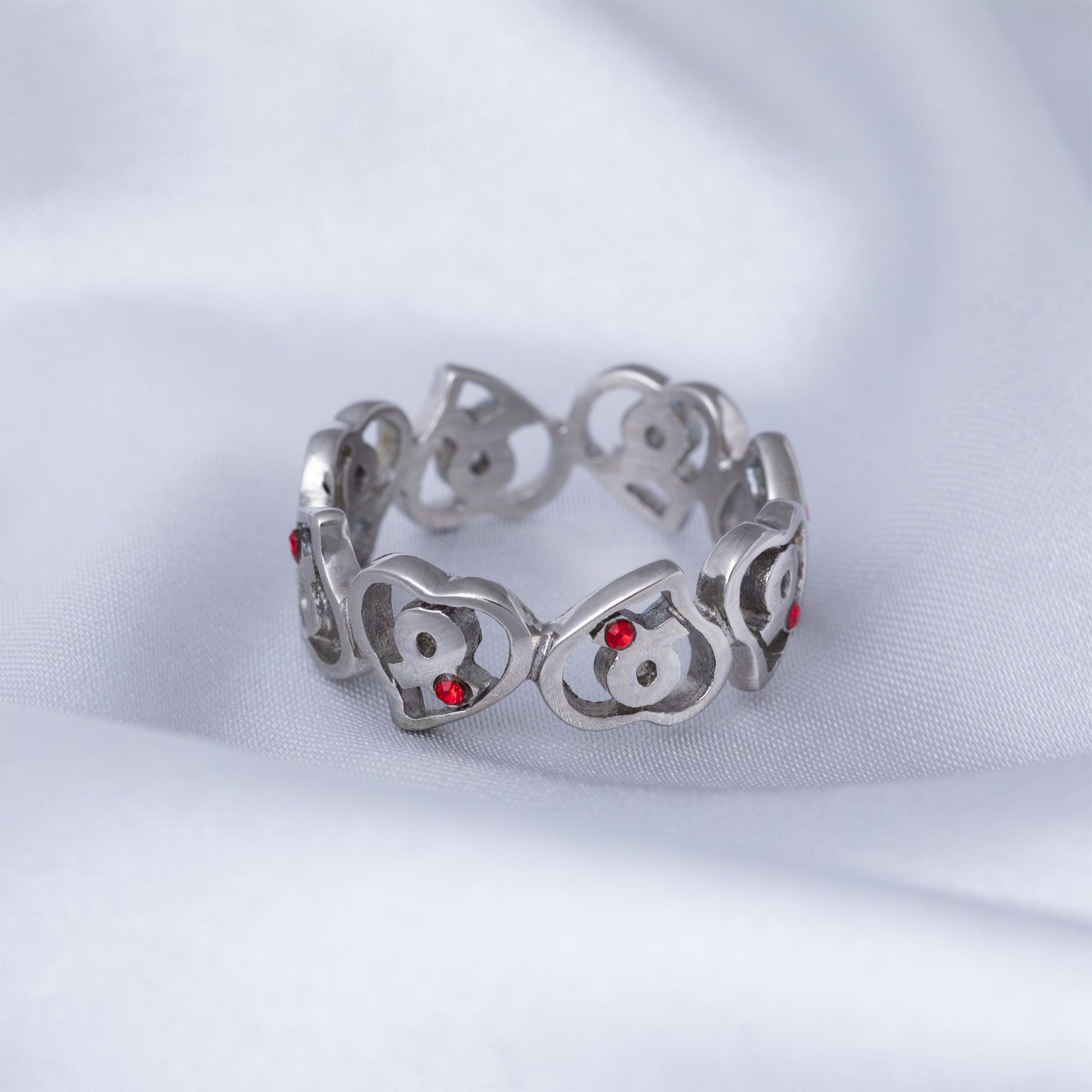 Premium Diabetes Awareness Heart Ring with Crystals