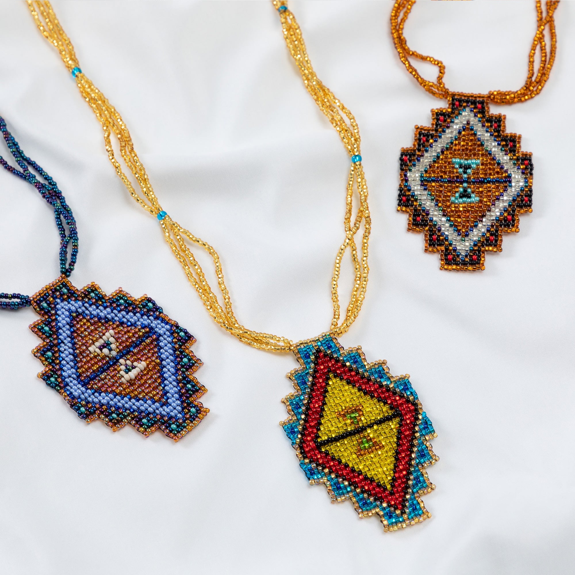 Premium Mayan Pyramid Beaded Necklace - Bold Boho Statement