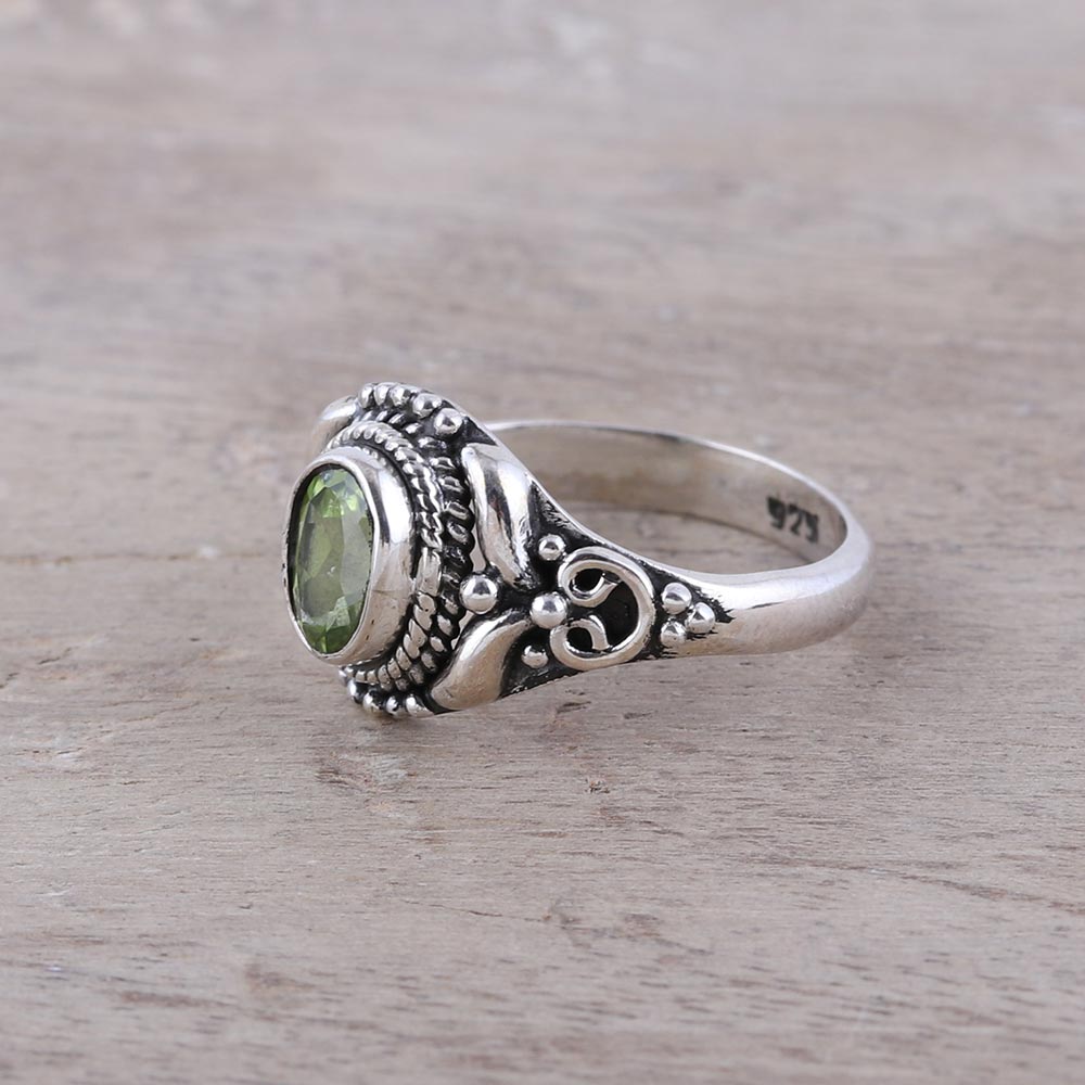 Premium Sterling Silver Peridot Cocktail Ring - August Birthstone Jewelry