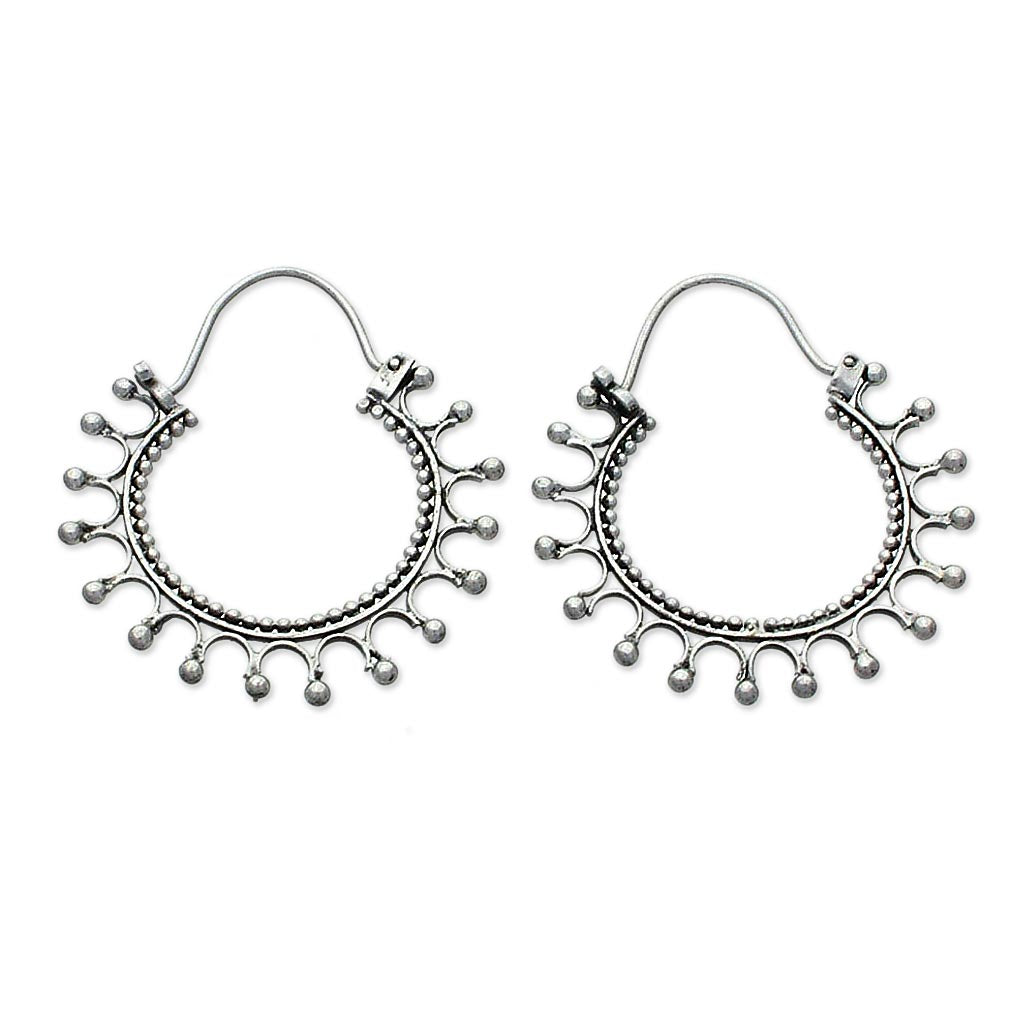 Premium Midnight Rapture Silver Hoop Earrings - Ultimate Style Upgrade