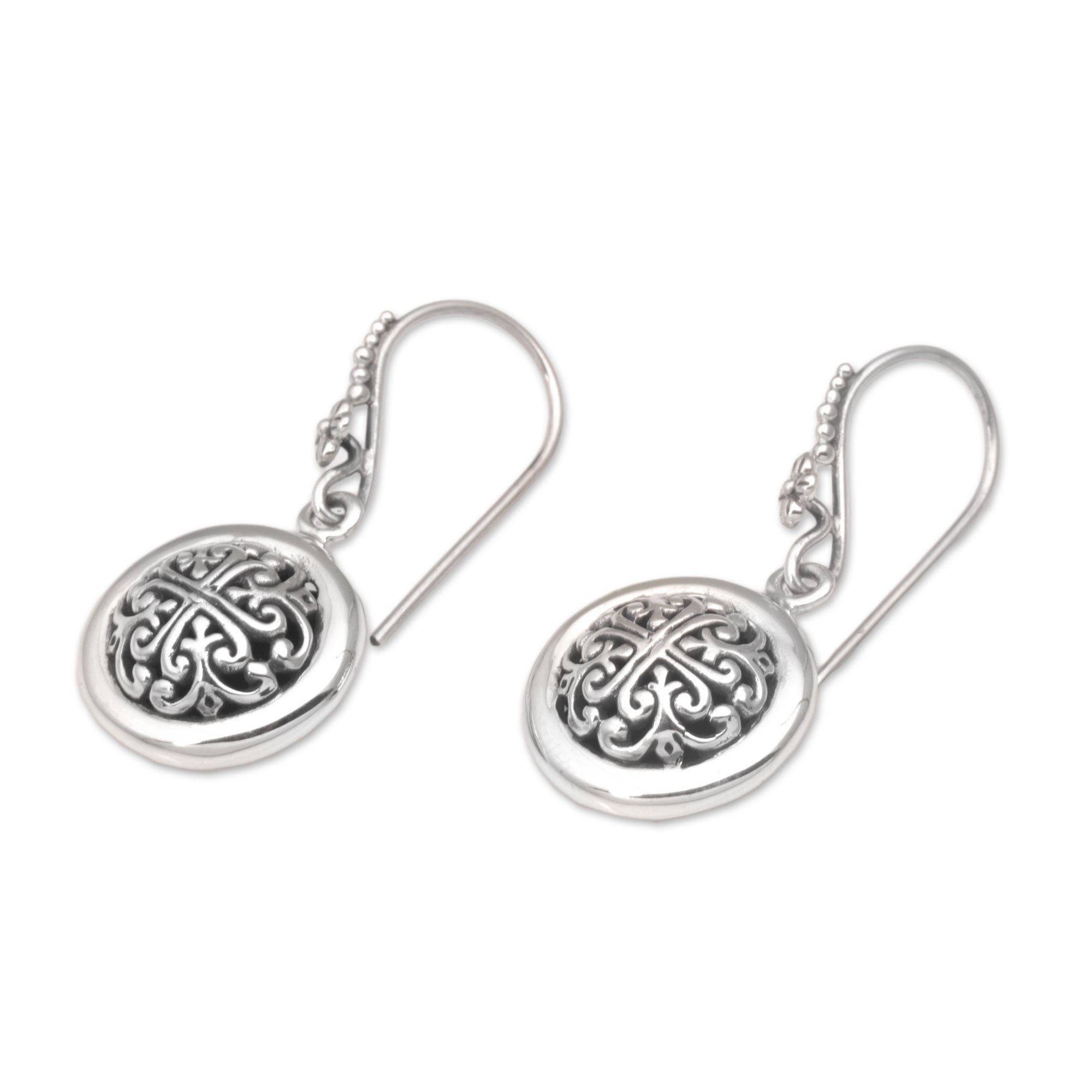 Premium Denpasar Moonbeams Sterling Silver Dangle Earrings – Handcrafted in Indonesia