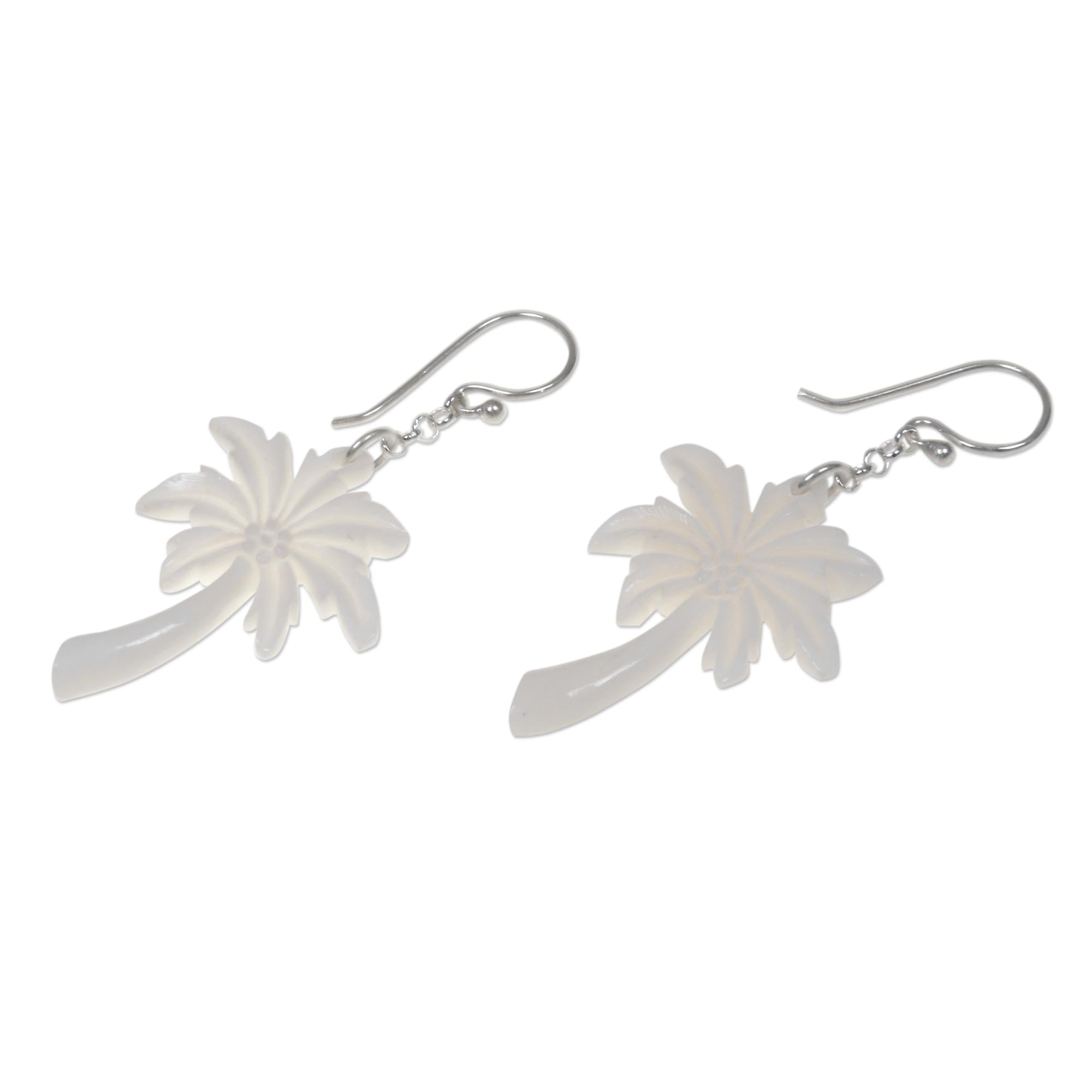 Premium Handcrafted Bali Palm Tree Earrings - 925 Sterling Silver Hooks