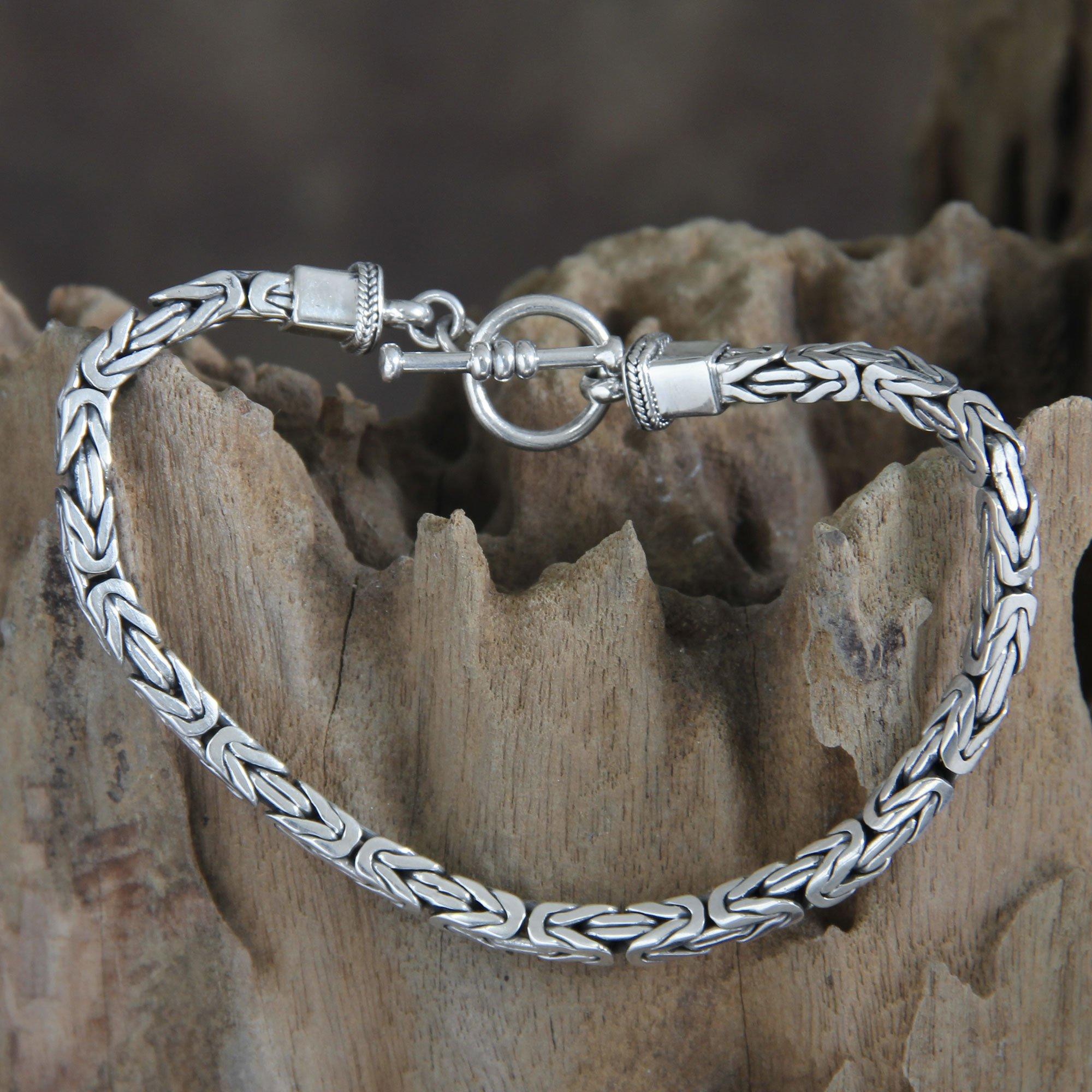 Premium Men's Balinese Chain Bracelet - Sterling Silver