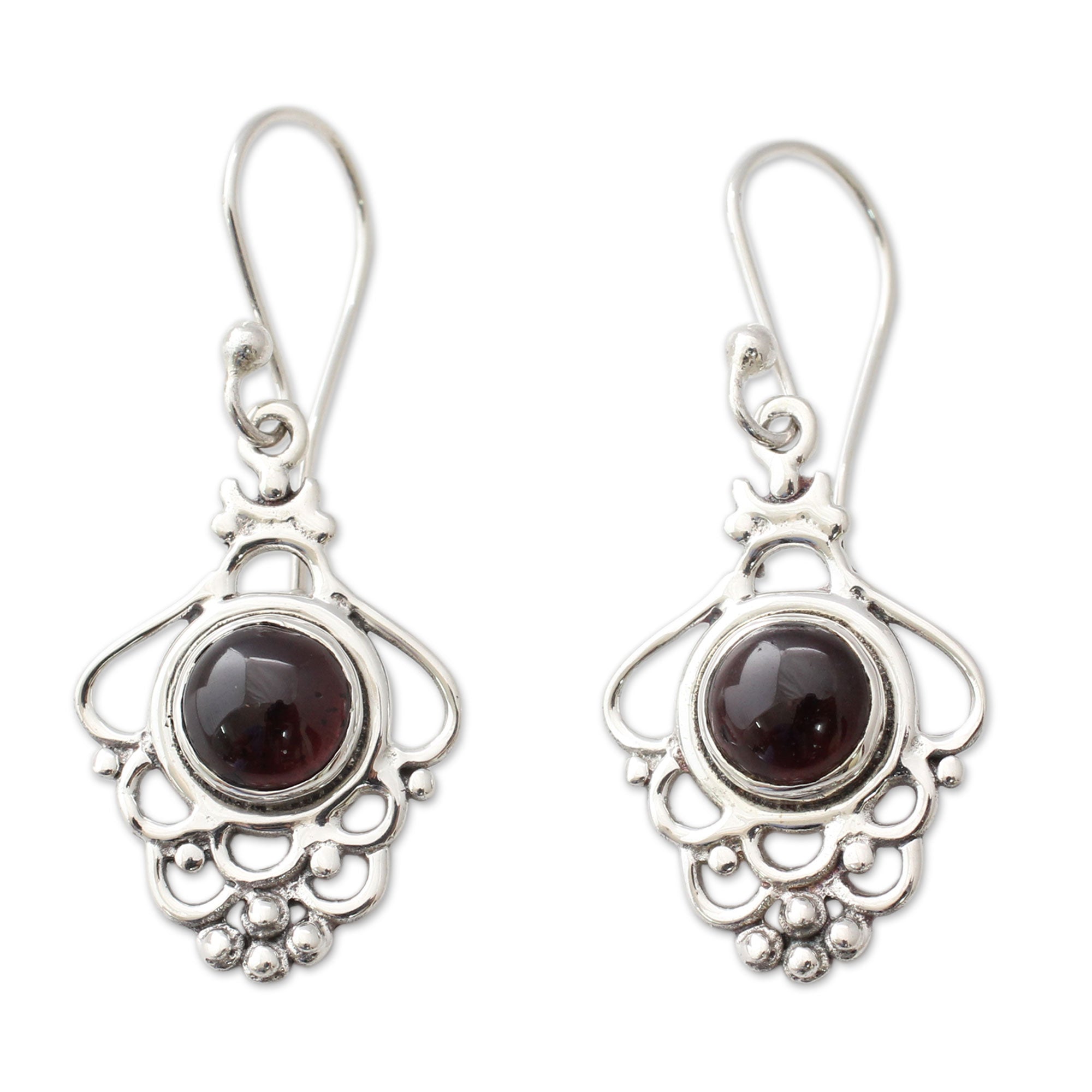 Premium Cascading Garnet Dangle Earrings – Handmade Sterling Silver Jewelry