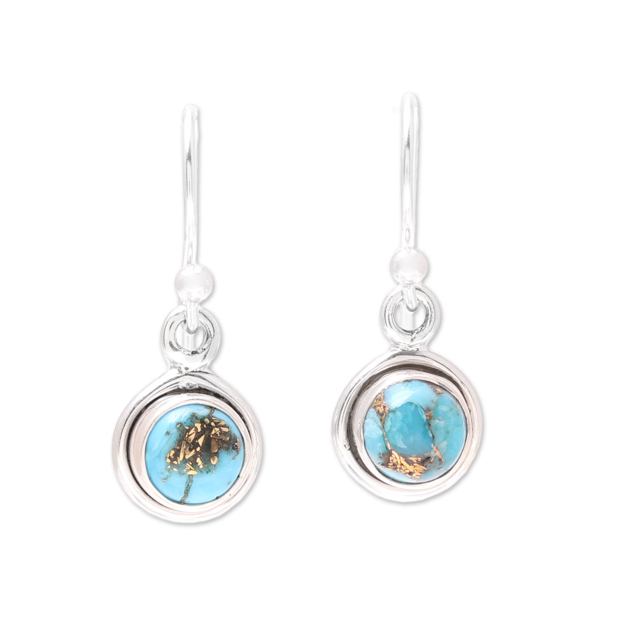 Premium Blue Moon Dangle Earrings - Sterling Silver & Turquoise