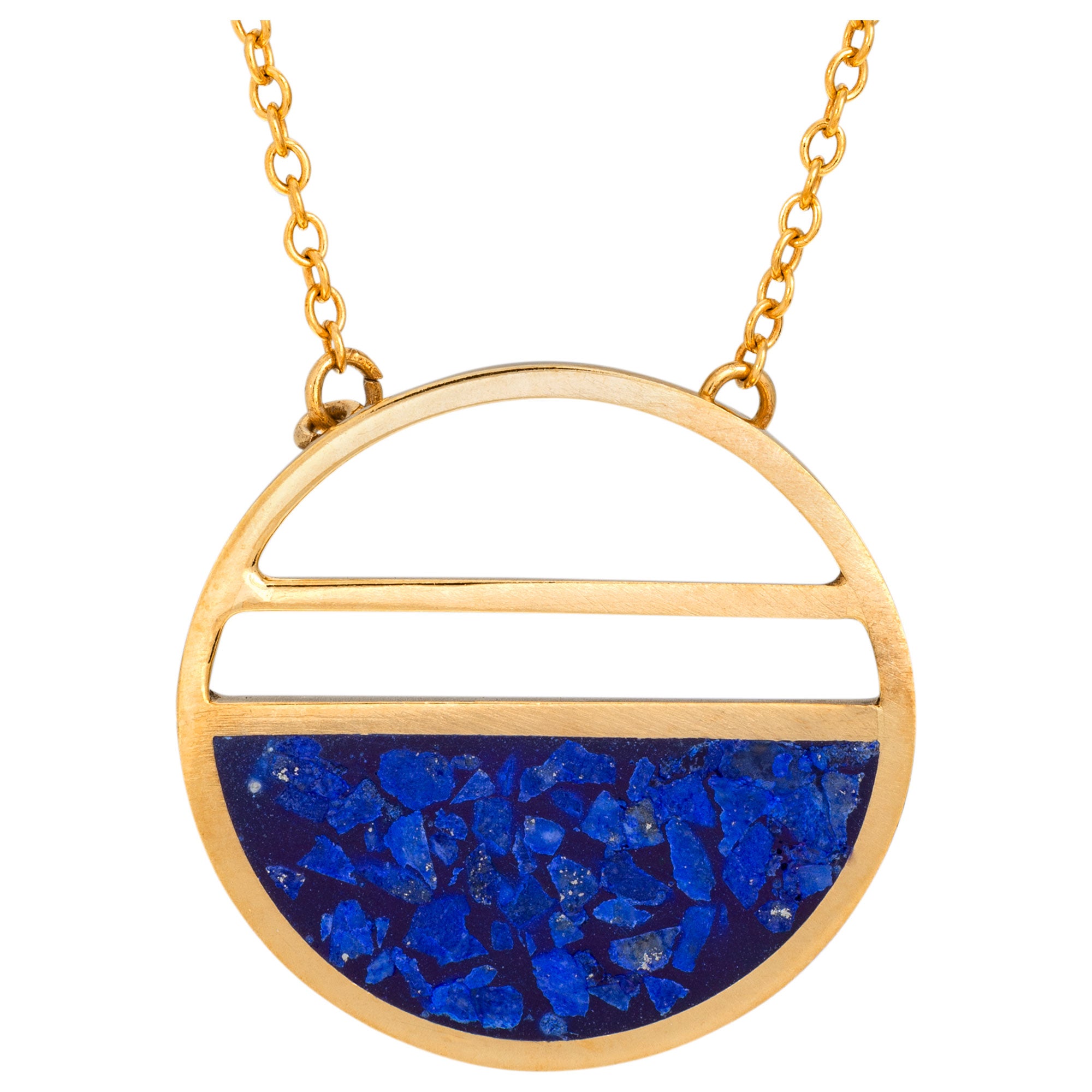 Premium Lapis & Brass Minimalist Necklace