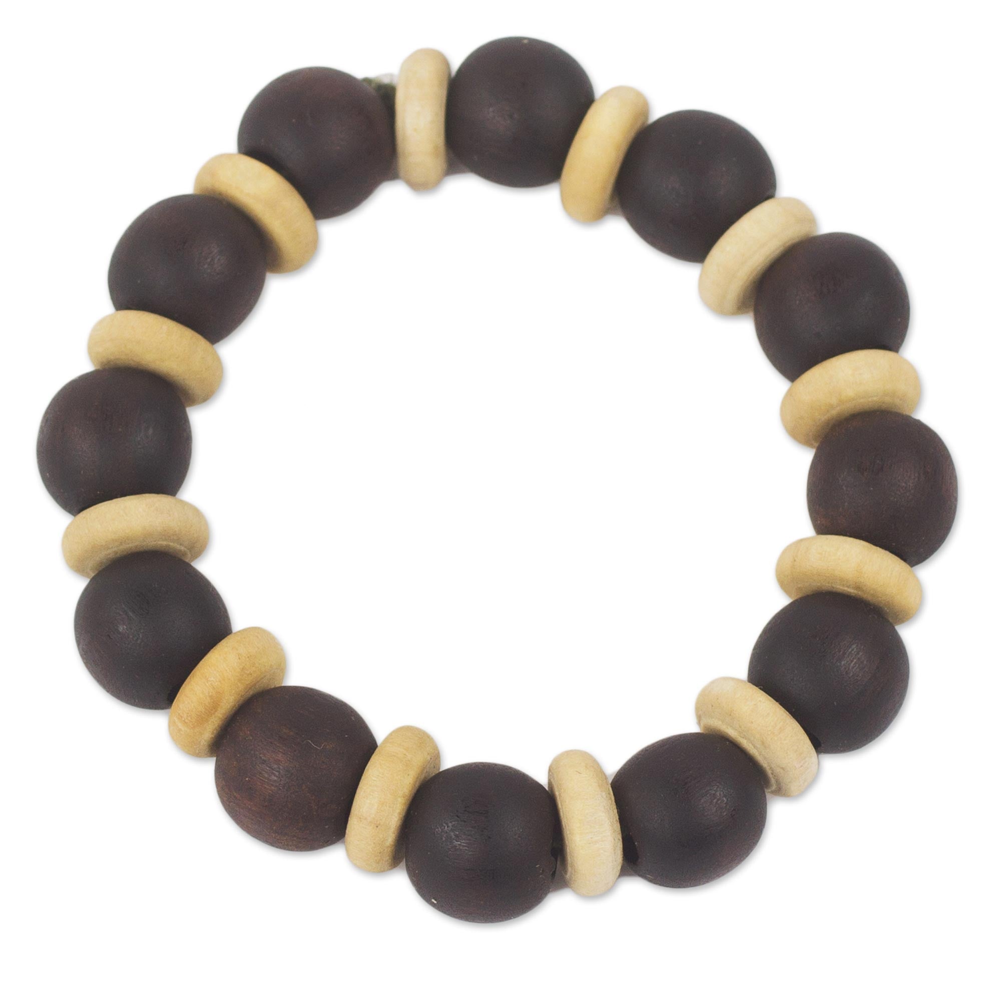 Premium Break Free Handcrafted Wood Bead Stretch Bracelet