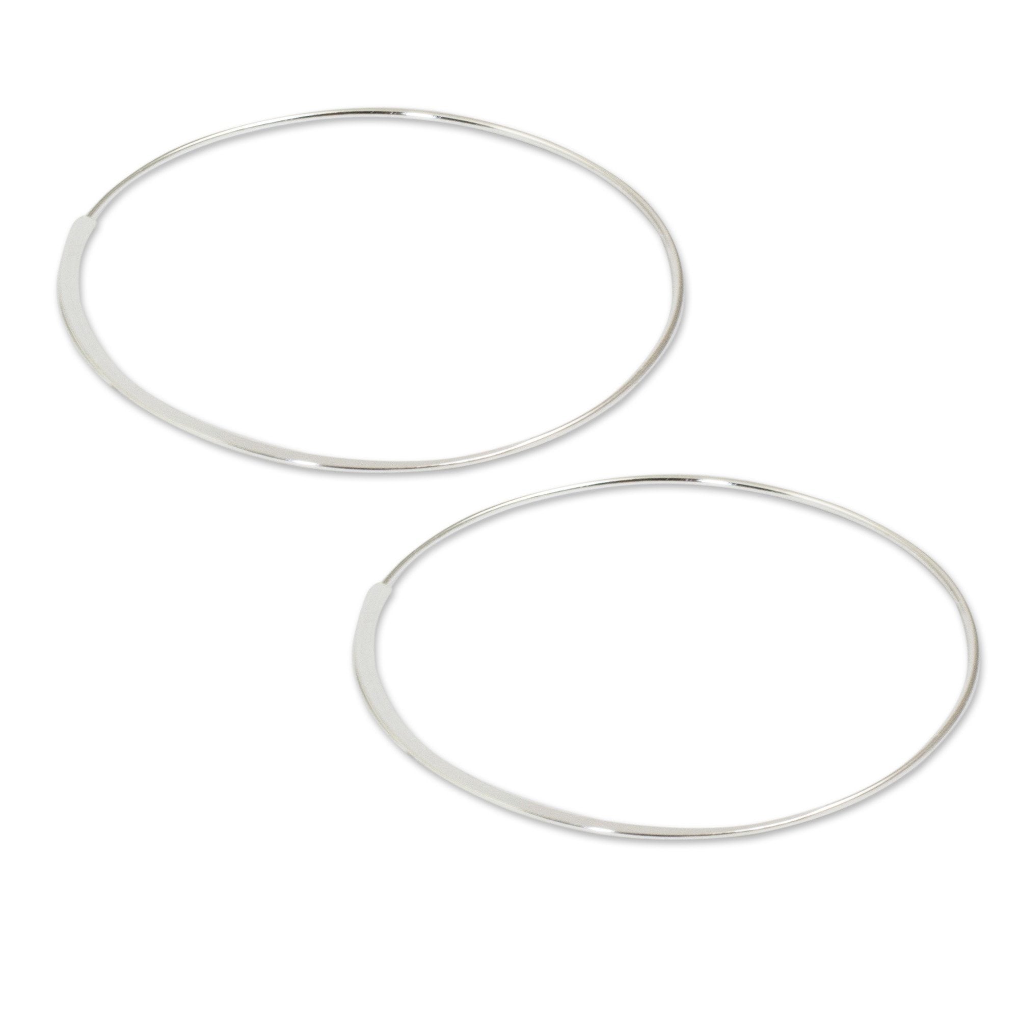 Premium Minimalist Sterling Silver Hoop Earrings - Handcrafted Elegance