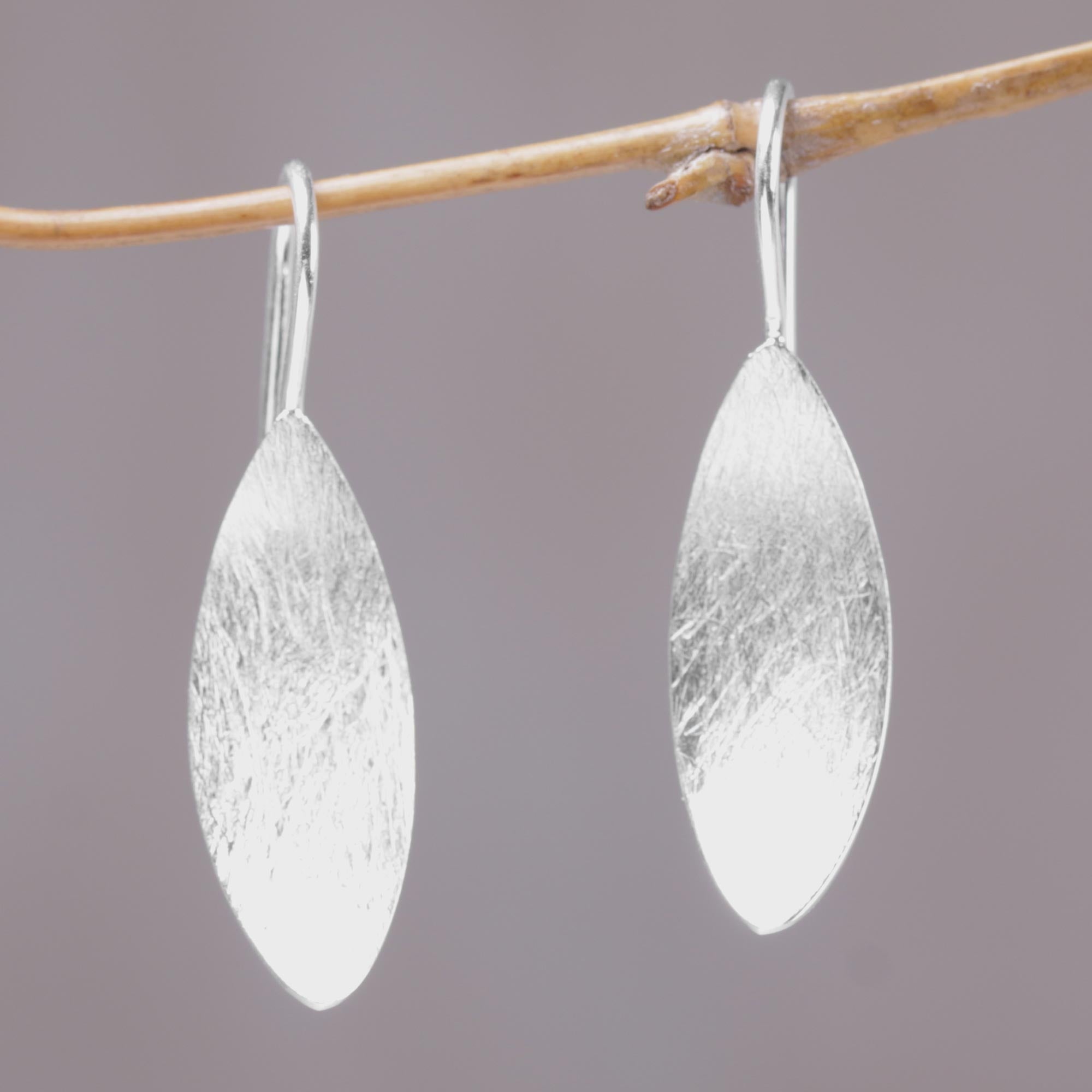 Premium Shimmering Curves Silver Drop Earrings - Handcrafted Elegance