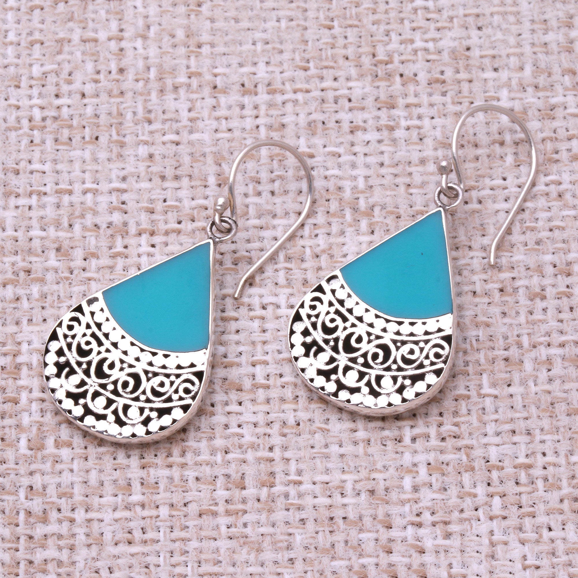 Premium Bali Tears Teardrop Earrings – Handcrafted Sterling Silver & Resin Dangle Earrings