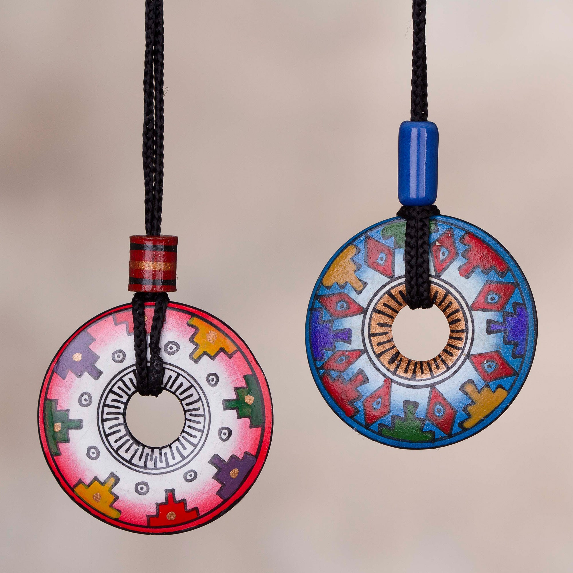 Premium Inca-Inspired Ceramic Pendant Necklaces - Handmade & Fair Trade