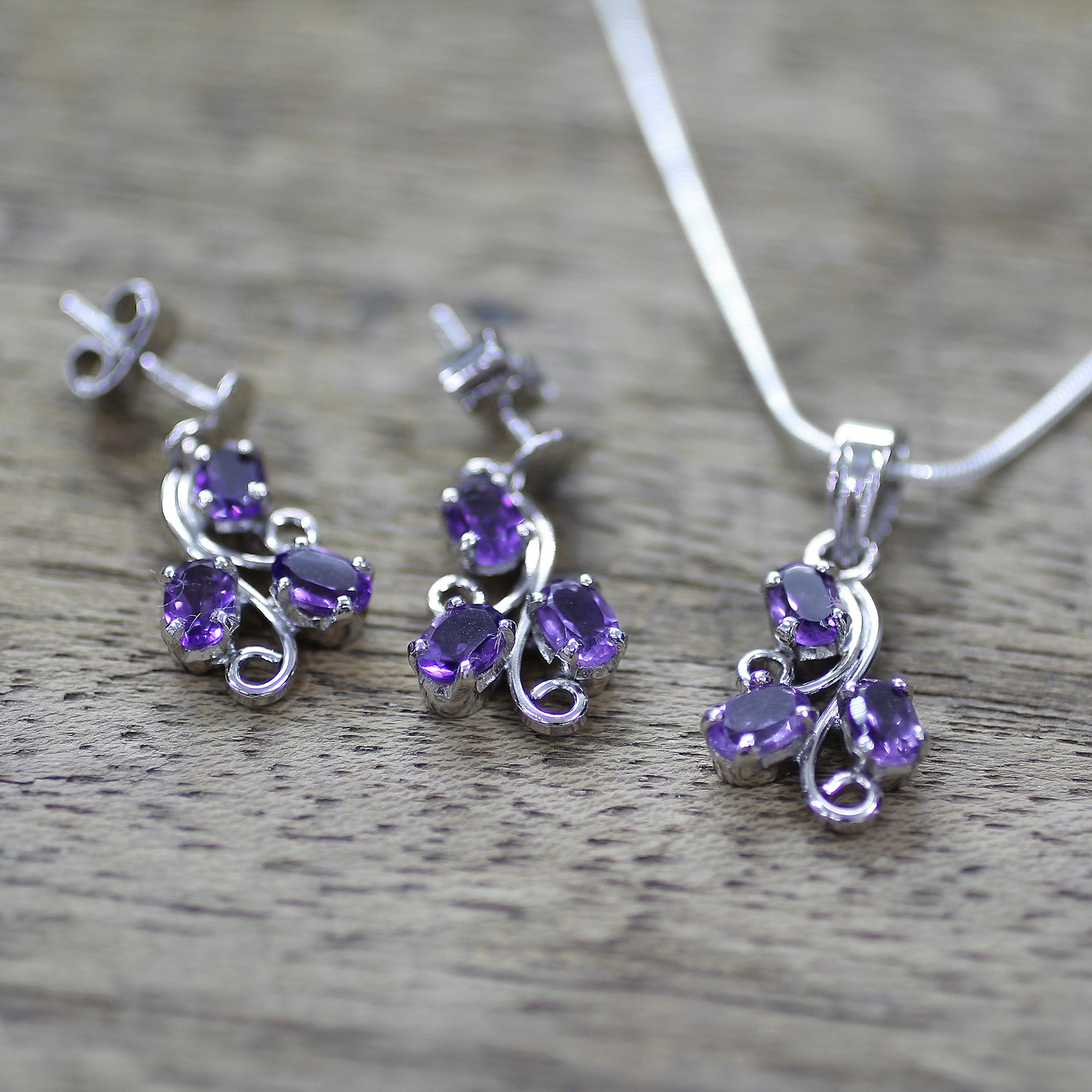 Premium Mystical Blooms Amethyst Jewelry Set - Ultimate Spiritual Chic