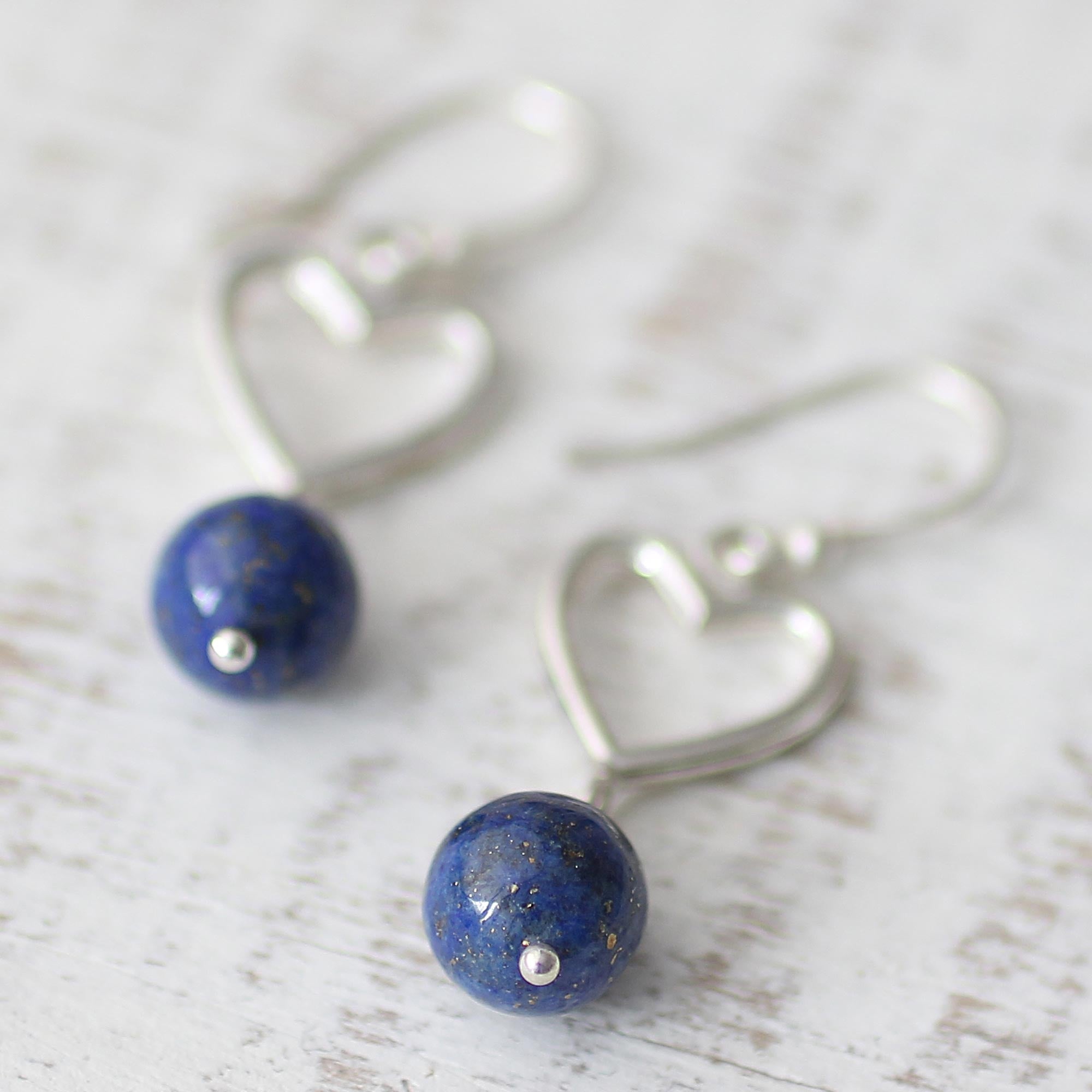 Premium Majestic Globes Lapis Lazuli Sterling Silver Dangle Earrings - Artisan Crafted