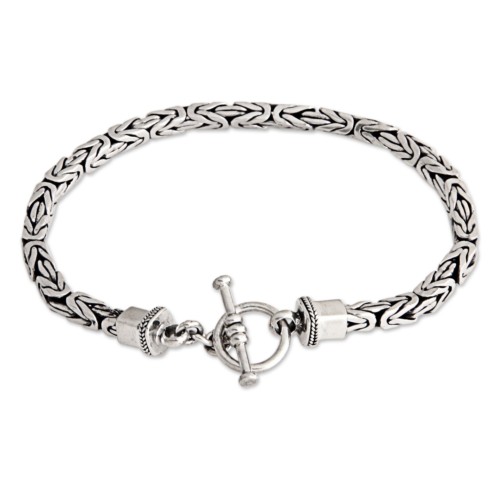 Premium Men's Balinese Chain Bracelet - Sterling Silver