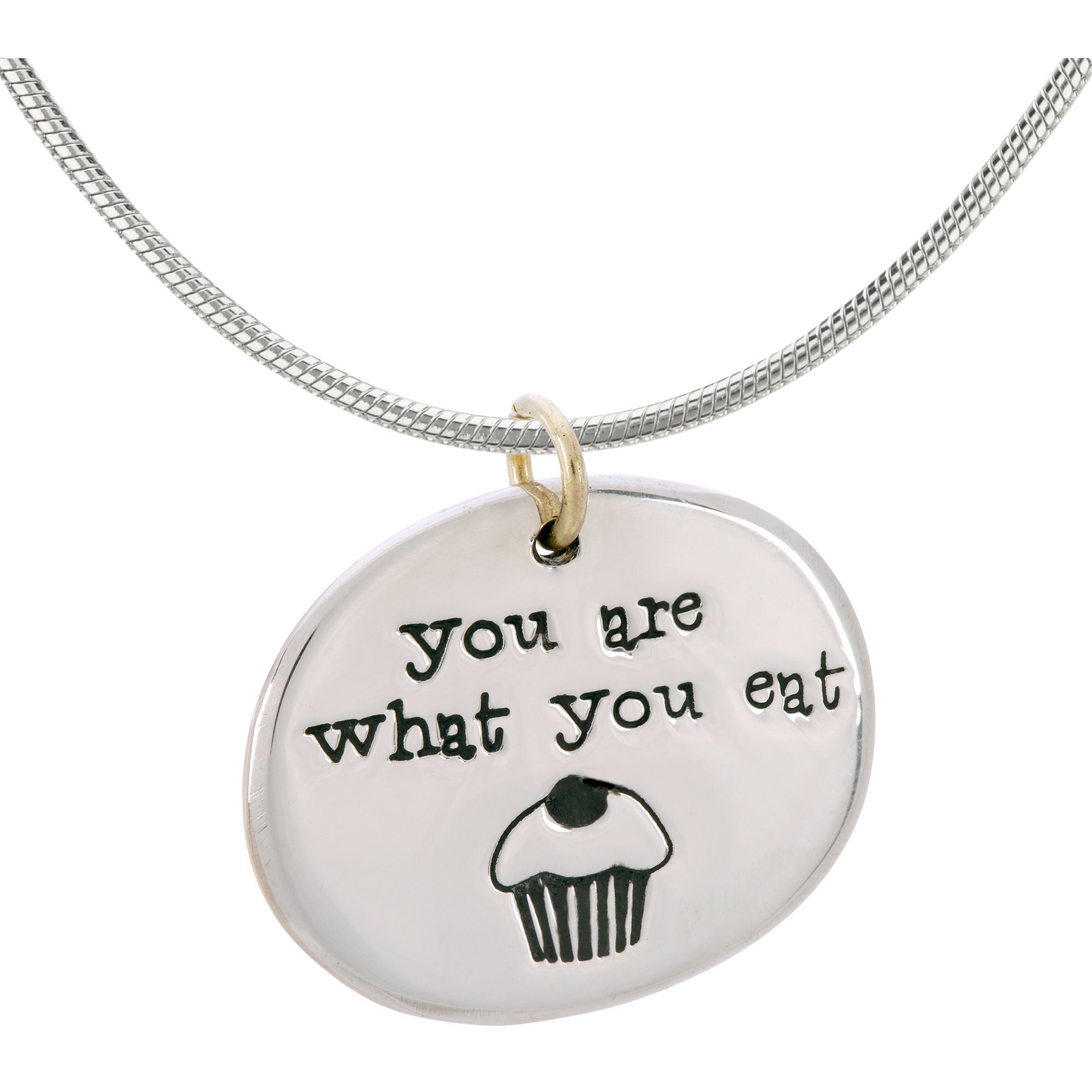 Premium 'You Are What You Eat' Silver Necklace