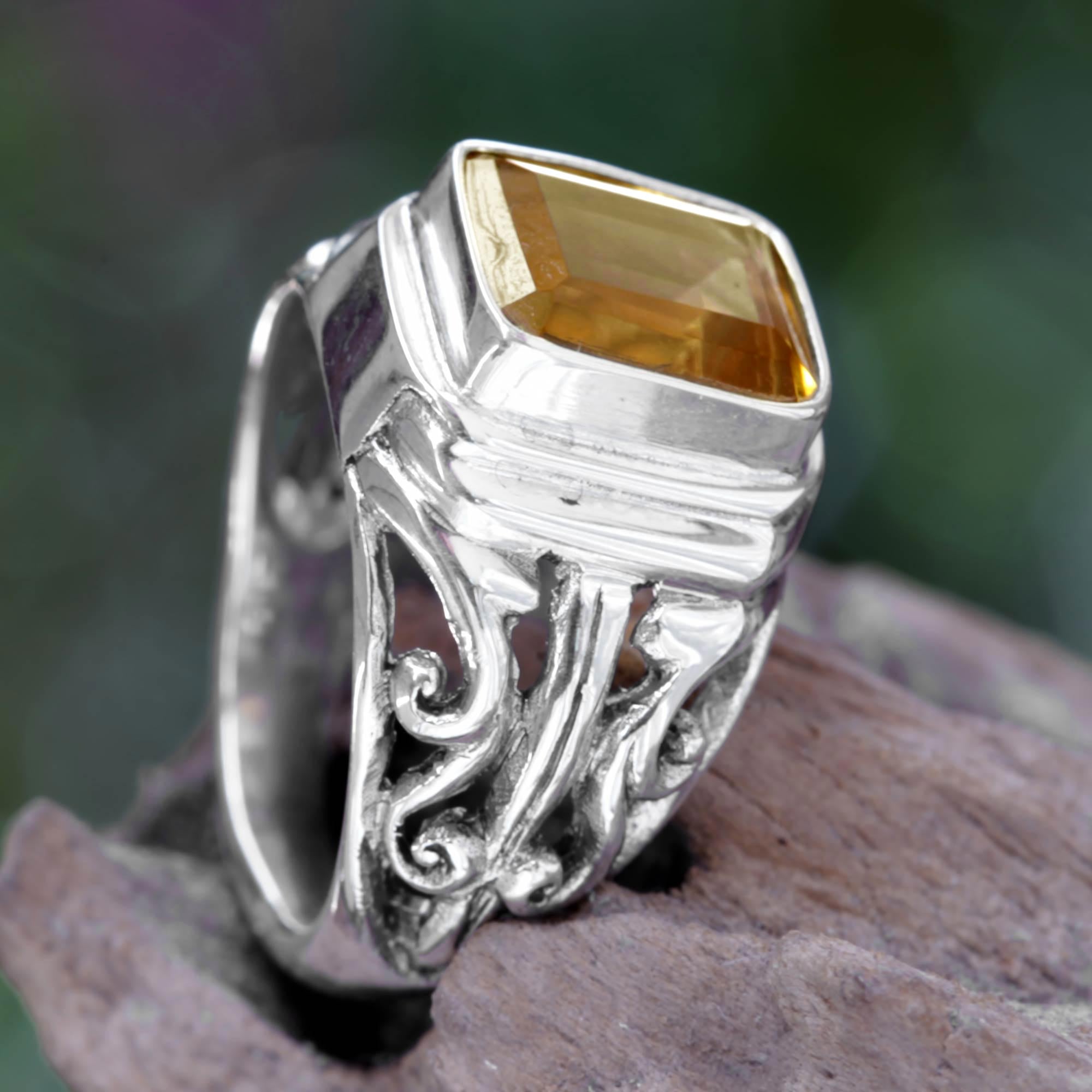 Premium Savannah Evening Citrine Sterling Silver Ring