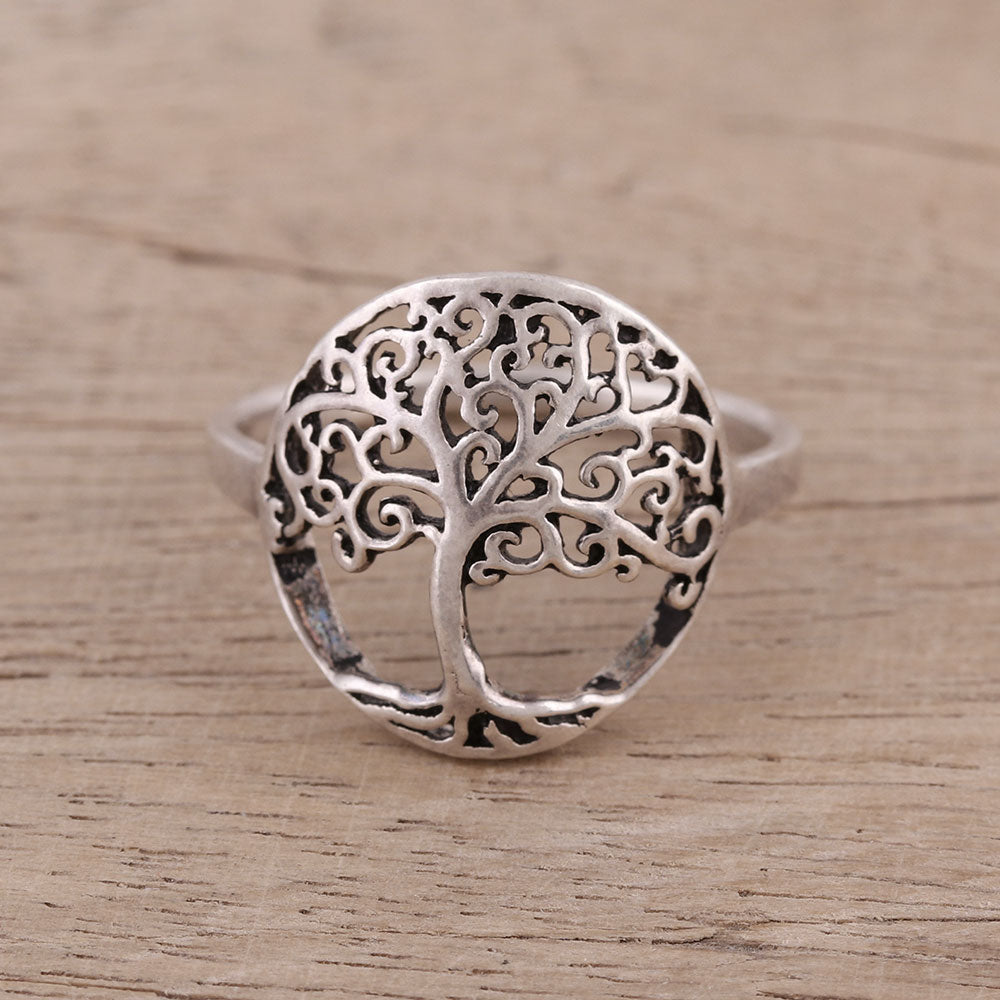 Premium Majestic Jali Tree Sterling Silver Cocktail Ring – Nature-Inspired Elegance