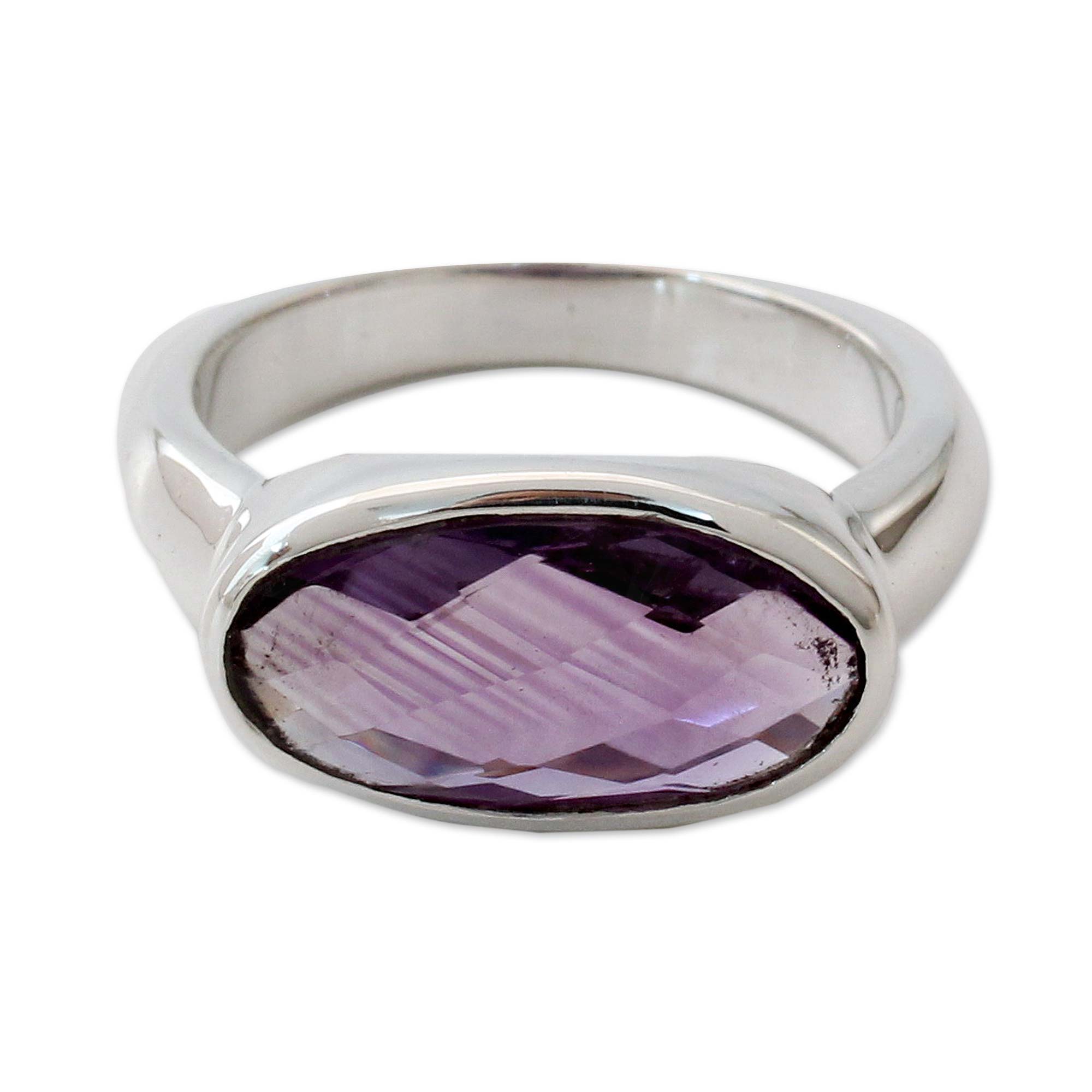 Premium Purple Crown Amethyst & Silver Cocktail Ring - Ultimate Style Statement