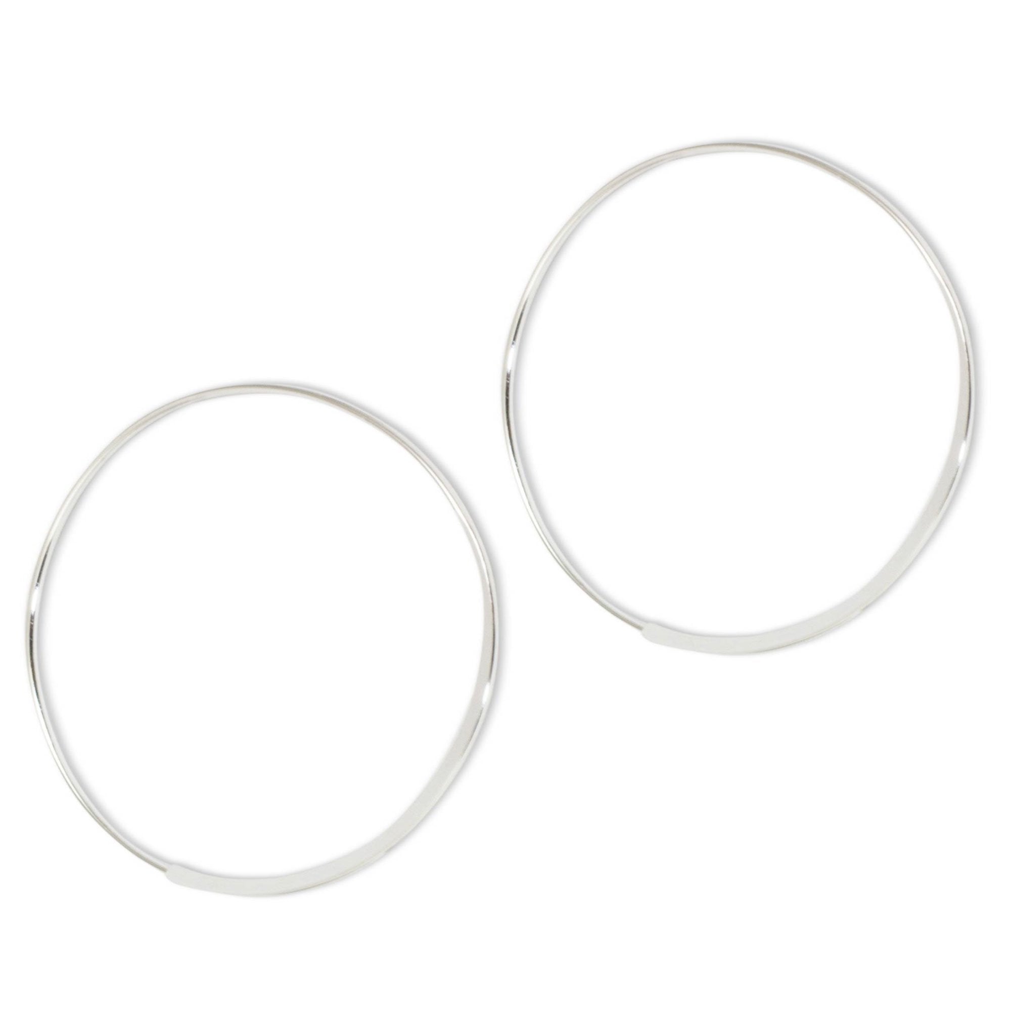 Premium Minimalist Sterling Silver Hoop Earrings - Handcrafted Elegance