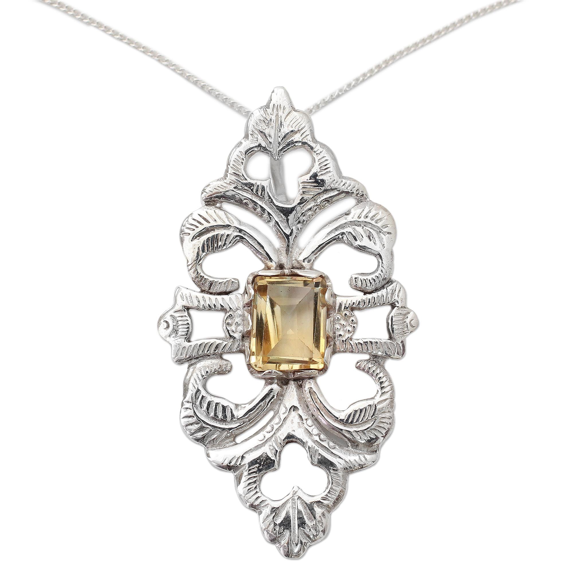 Premium Citrine Sunshine Pendant Necklace