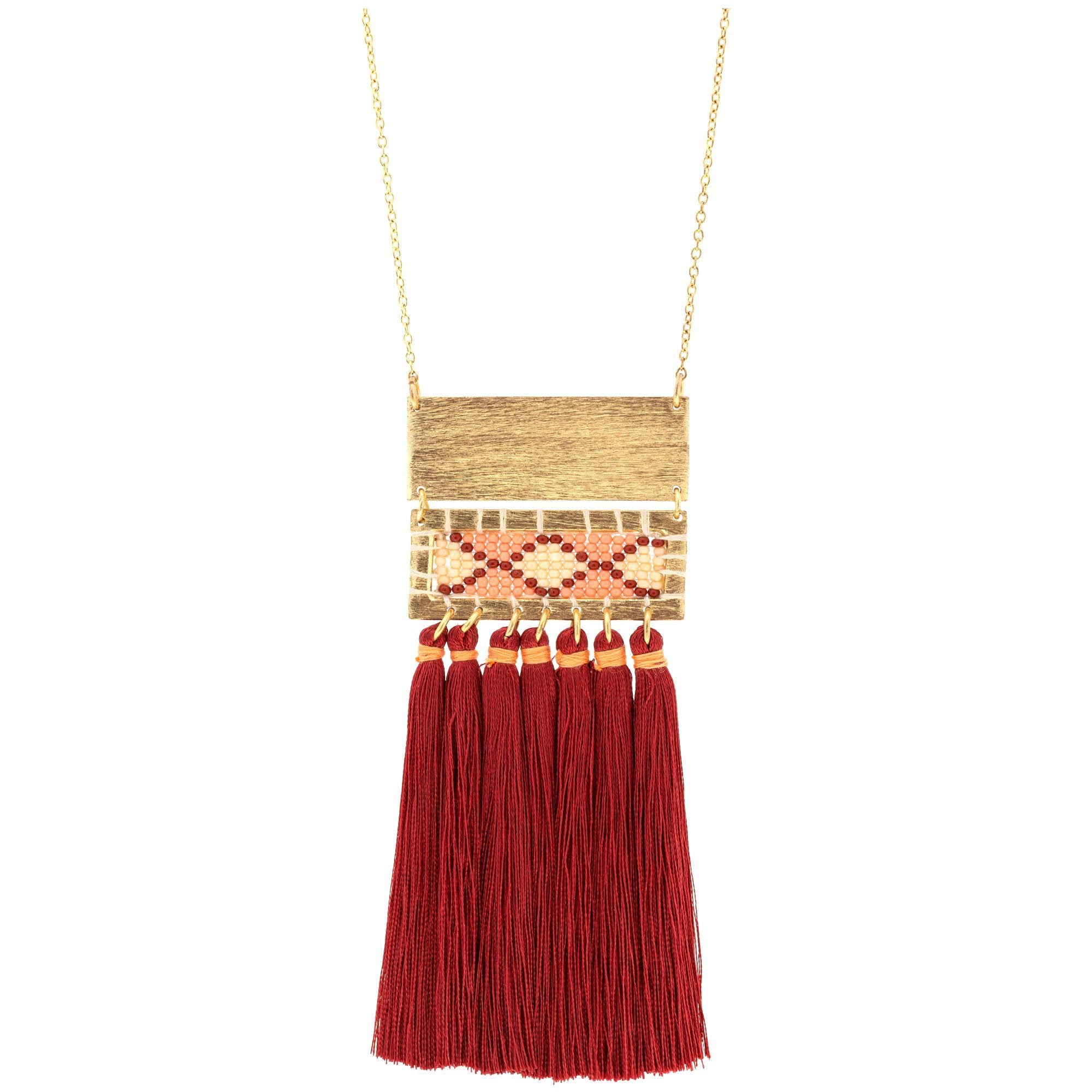 Premium Boho Tassel & Bead Statement Necklace