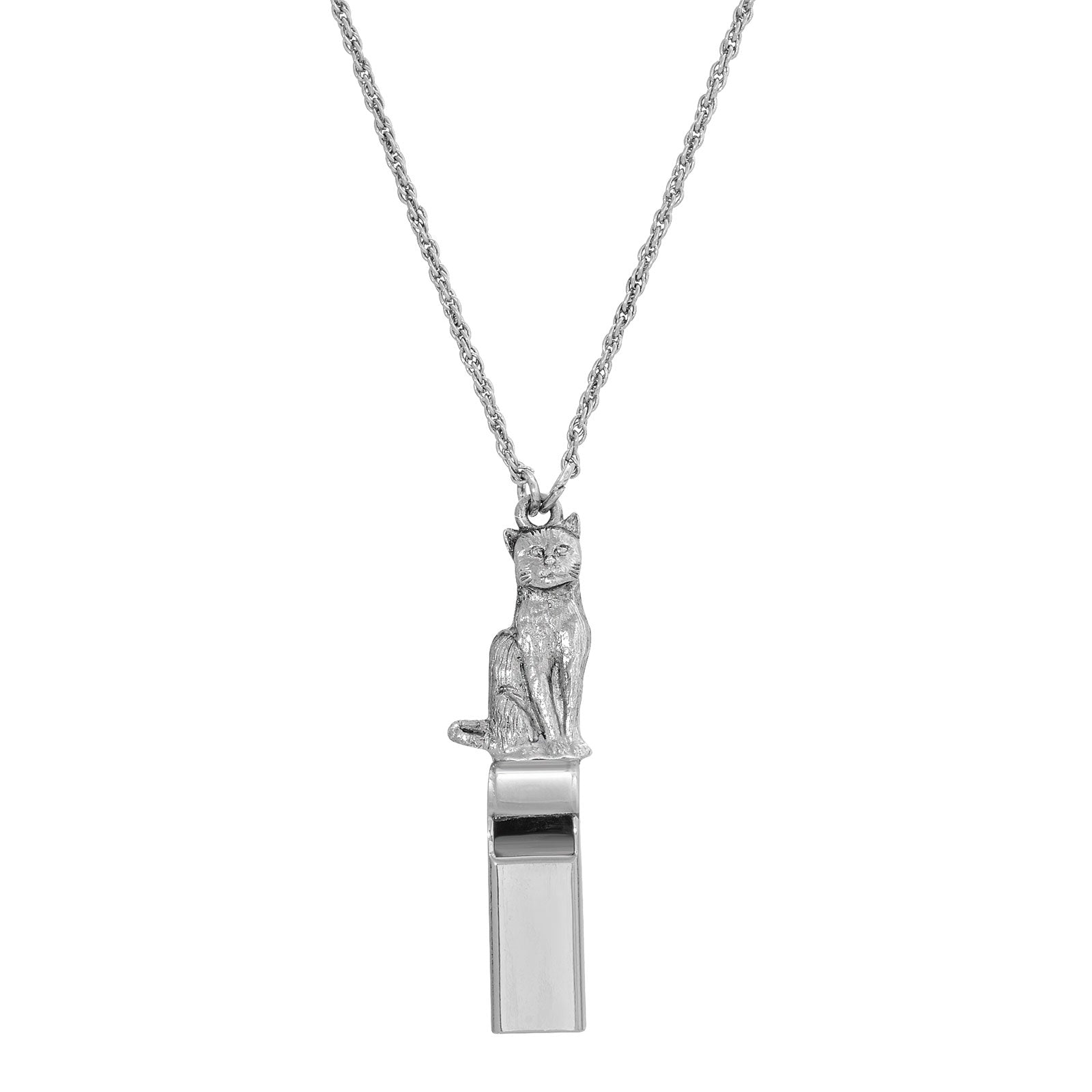 Premium 1928 Jewelry® Silver Tone Cat Whistle Necklace - 28 Inch