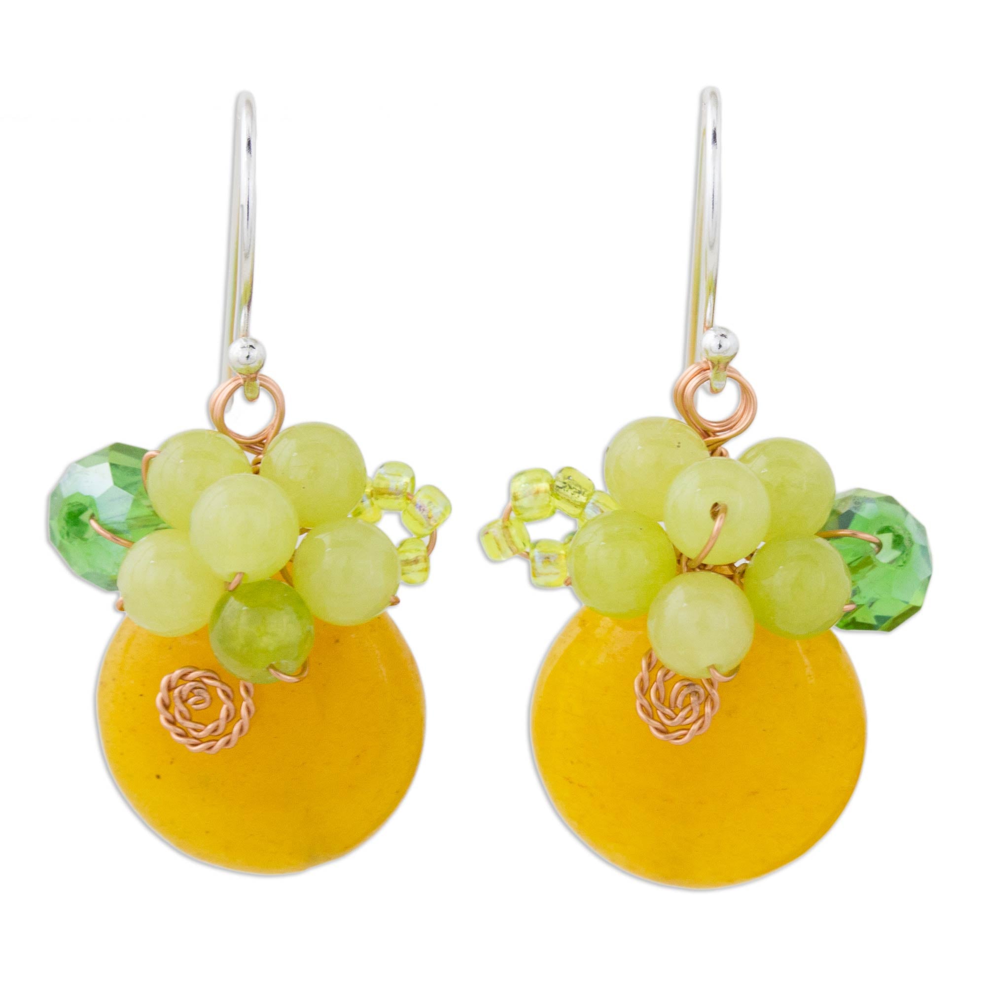 Premium Moonlight Garden Orange Quartz Dangle Earrings