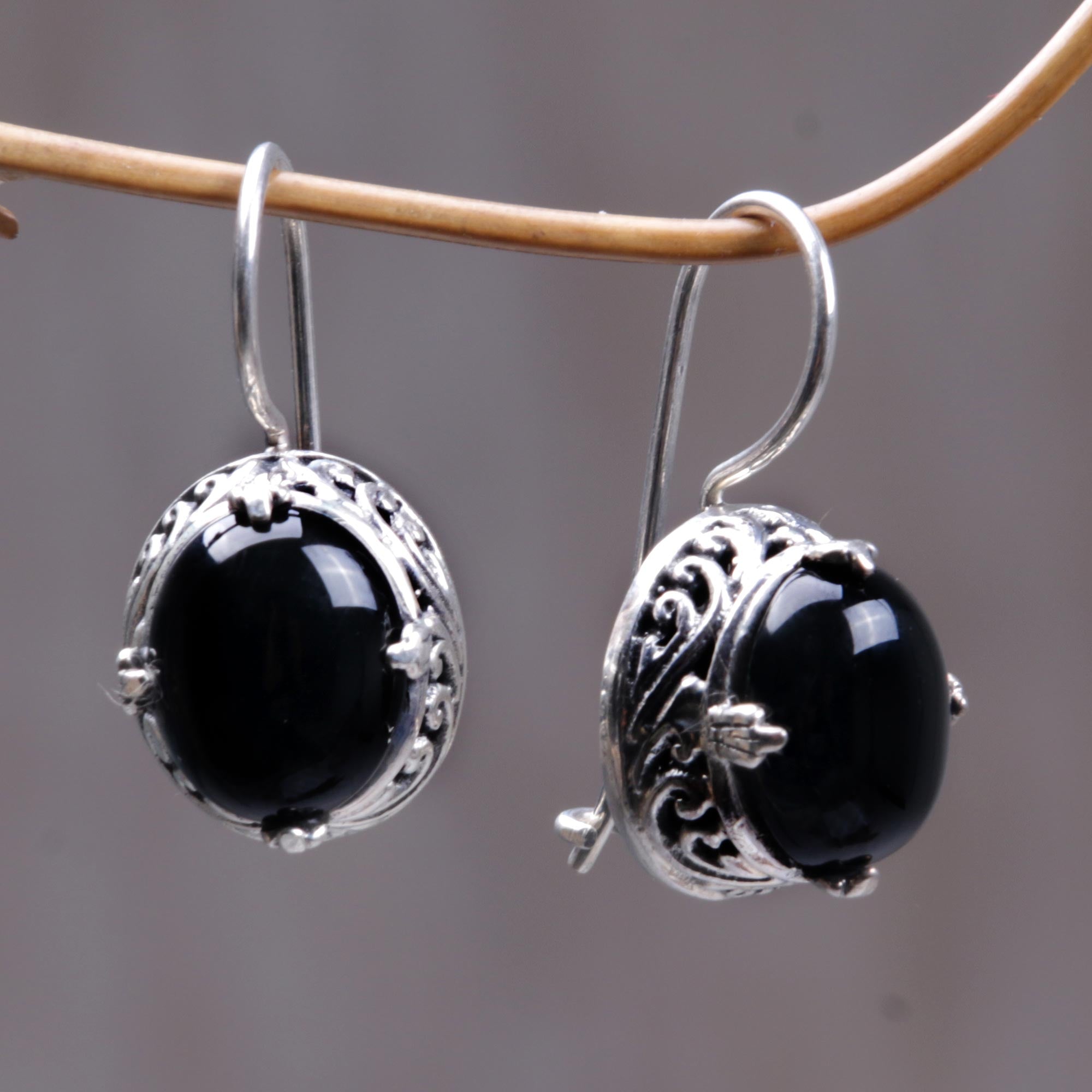 Premium Angel Onyx Silver Drop Earrings - Ultimate Elegance