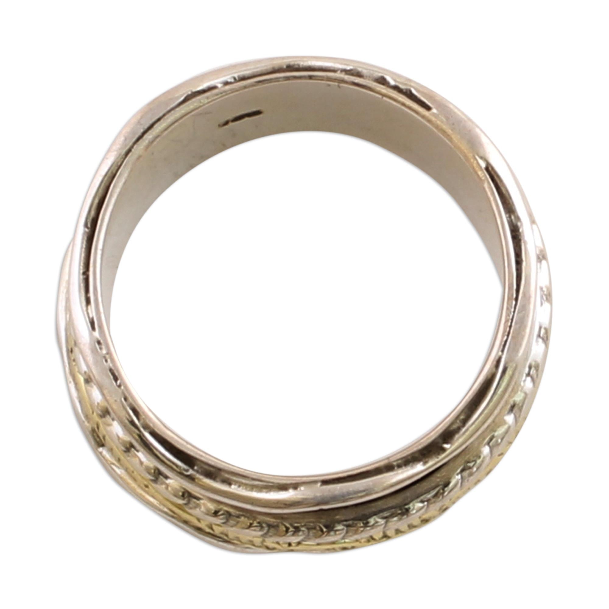 Premium Spinning Grace Silver & Brass Meditation Ring - Upgrade Your Mindfulness