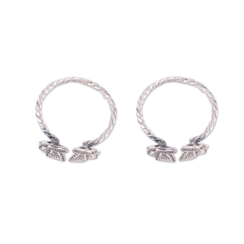 Premium Butterfly Sterling Silver Toe Rings Set – Handcrafted Elegance