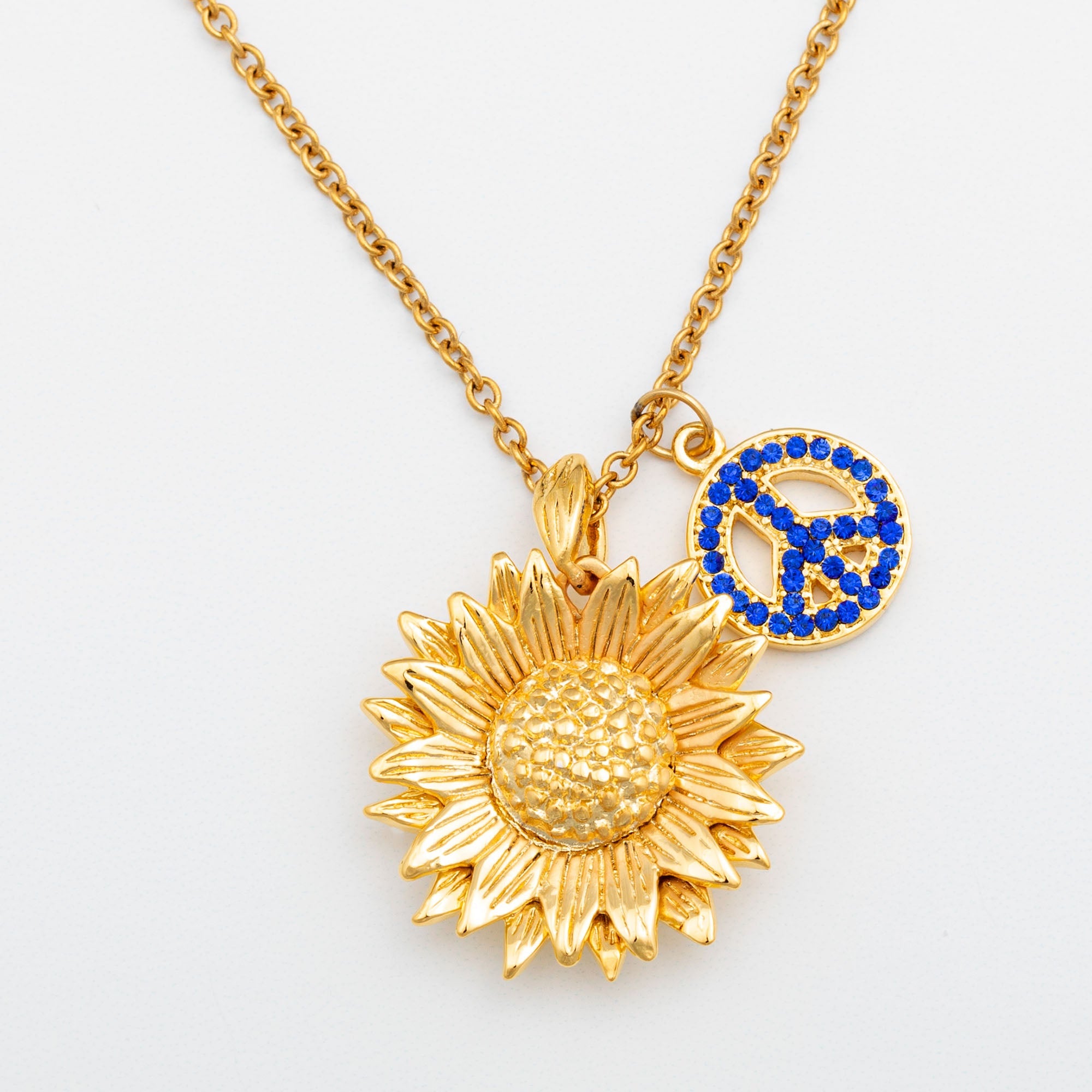 Premium Peace for Ukraine Gold-Plated Necklace - Symbol of Hope & Support