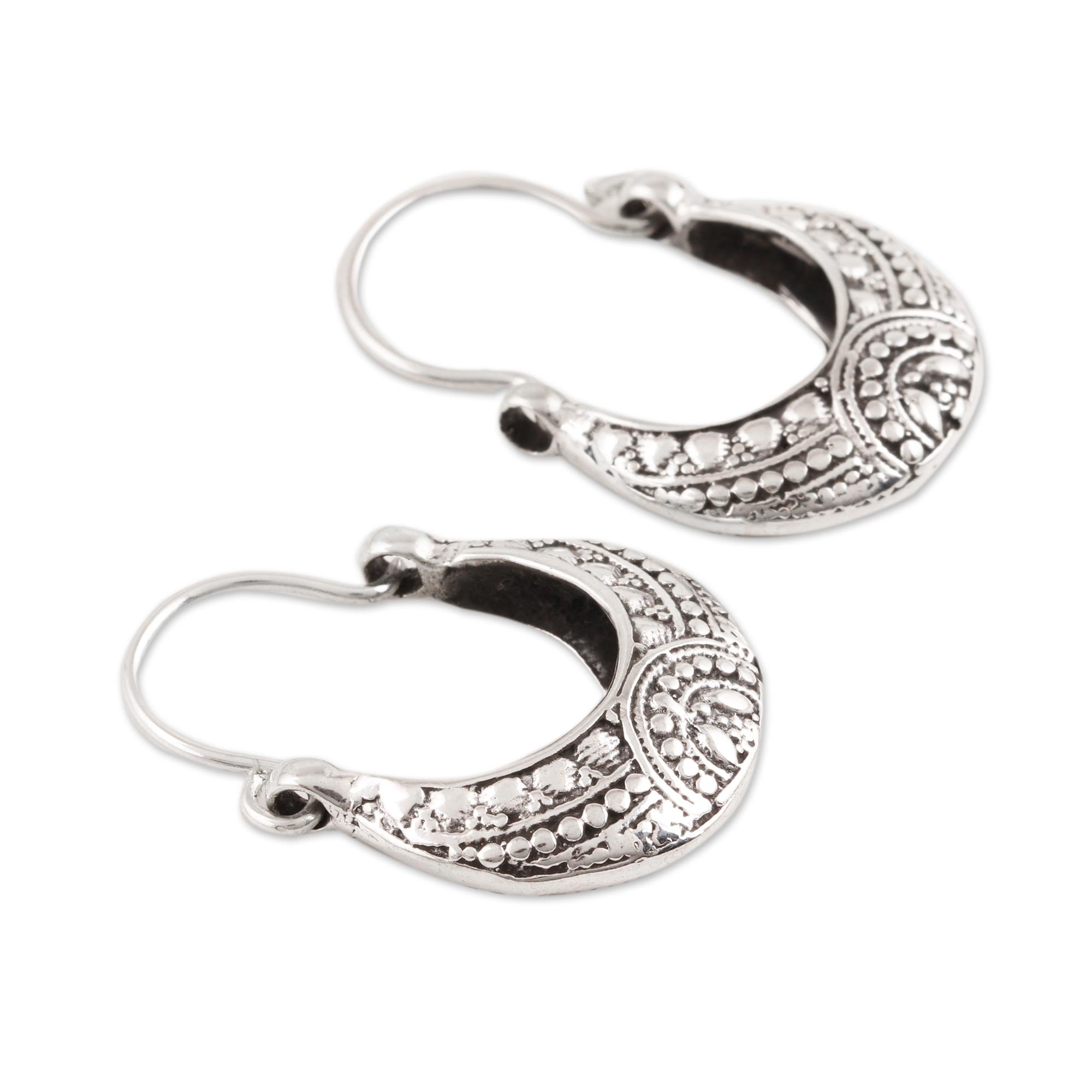 Premium Mystic Cradle Hoop Earrings - Handcrafted Sterling Silver Jewelry