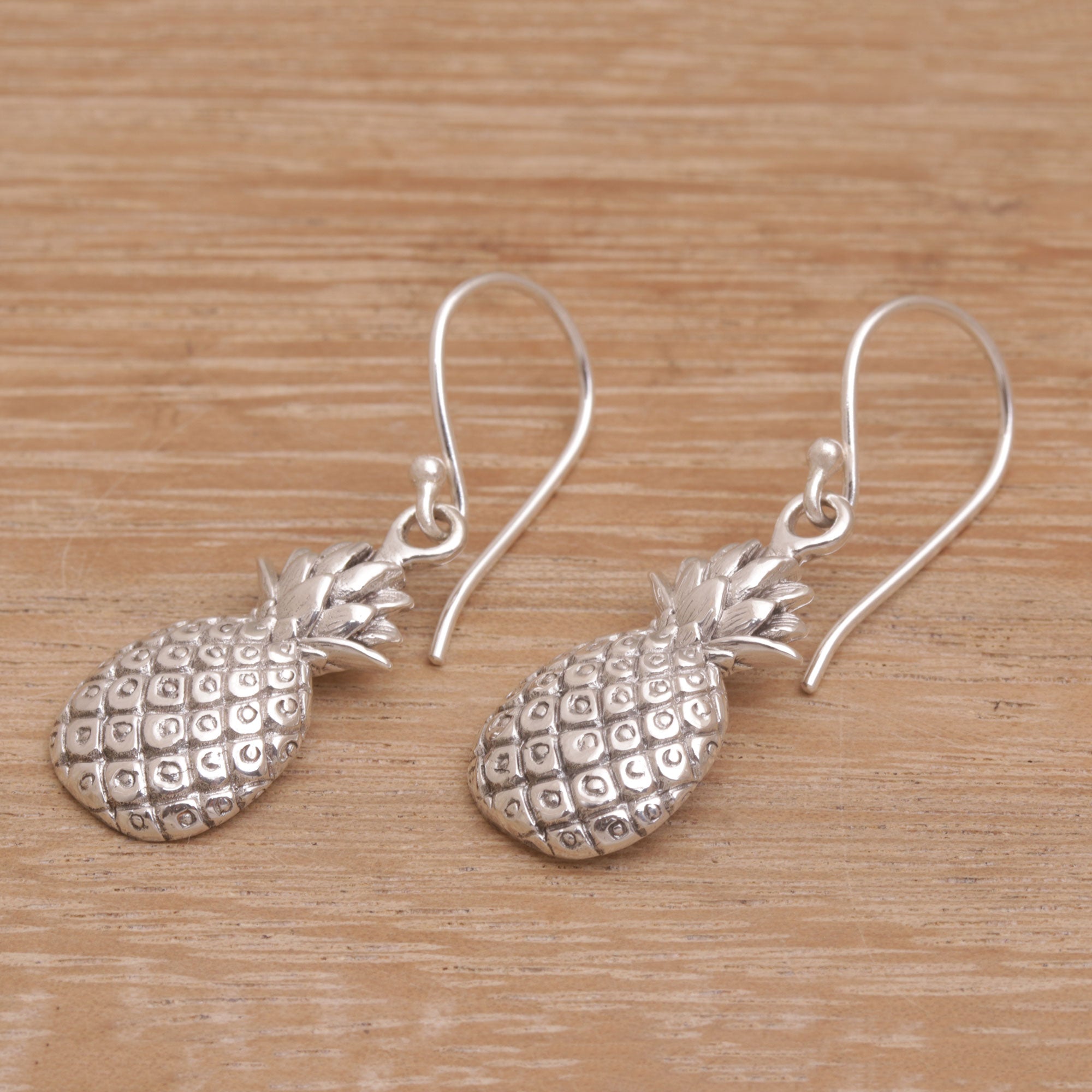 Premium Pineapple Sterling Silver Earrings - Handcrafted Elegance