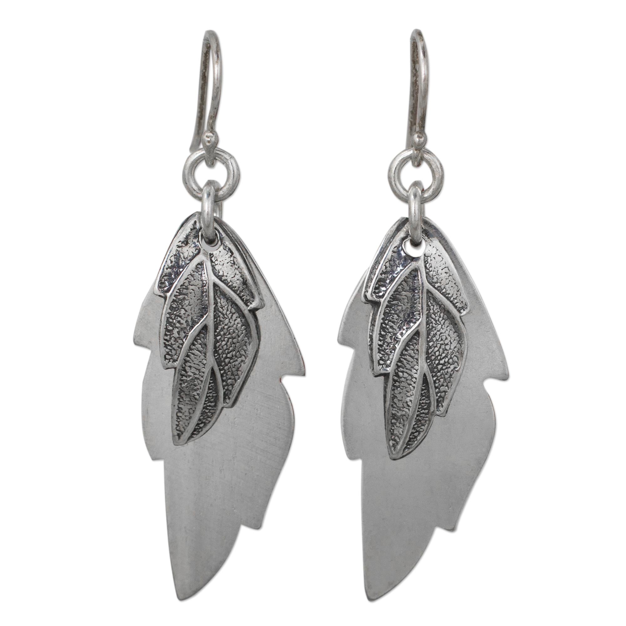 Premium Shadow Leaves Handmade 925 Sterling Silver Earrings